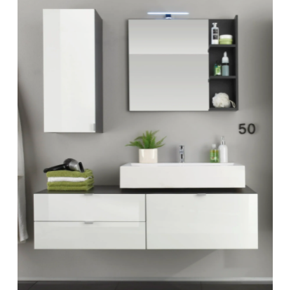 Nancy's Cambil 4-delige Badkamerset - Badkamerkasten - Hoogglans - 140 x 193 x 53 cm