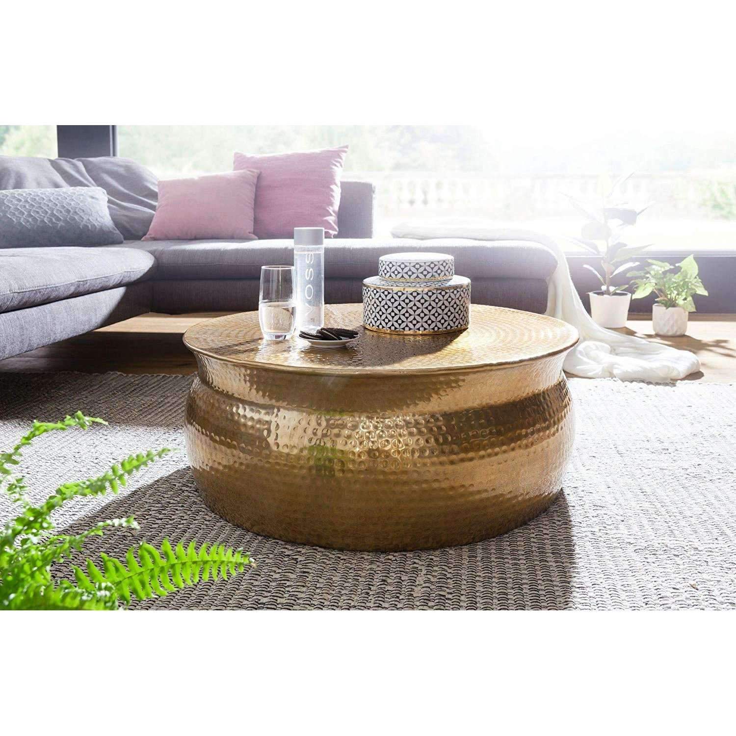 Nancy's Salontafel - Aluminium Bijzettafel - 75 x 31 x 75cm