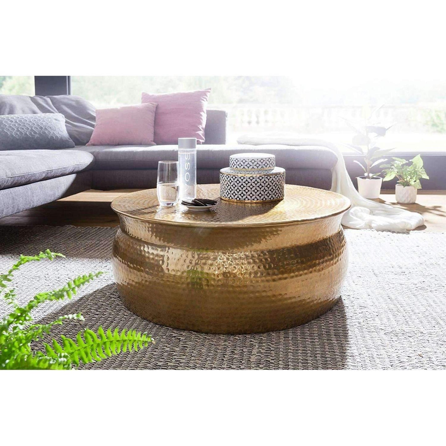 Nancy's Salontafel - Aluminium Bijzettafel - 75 x 31 x 75cm