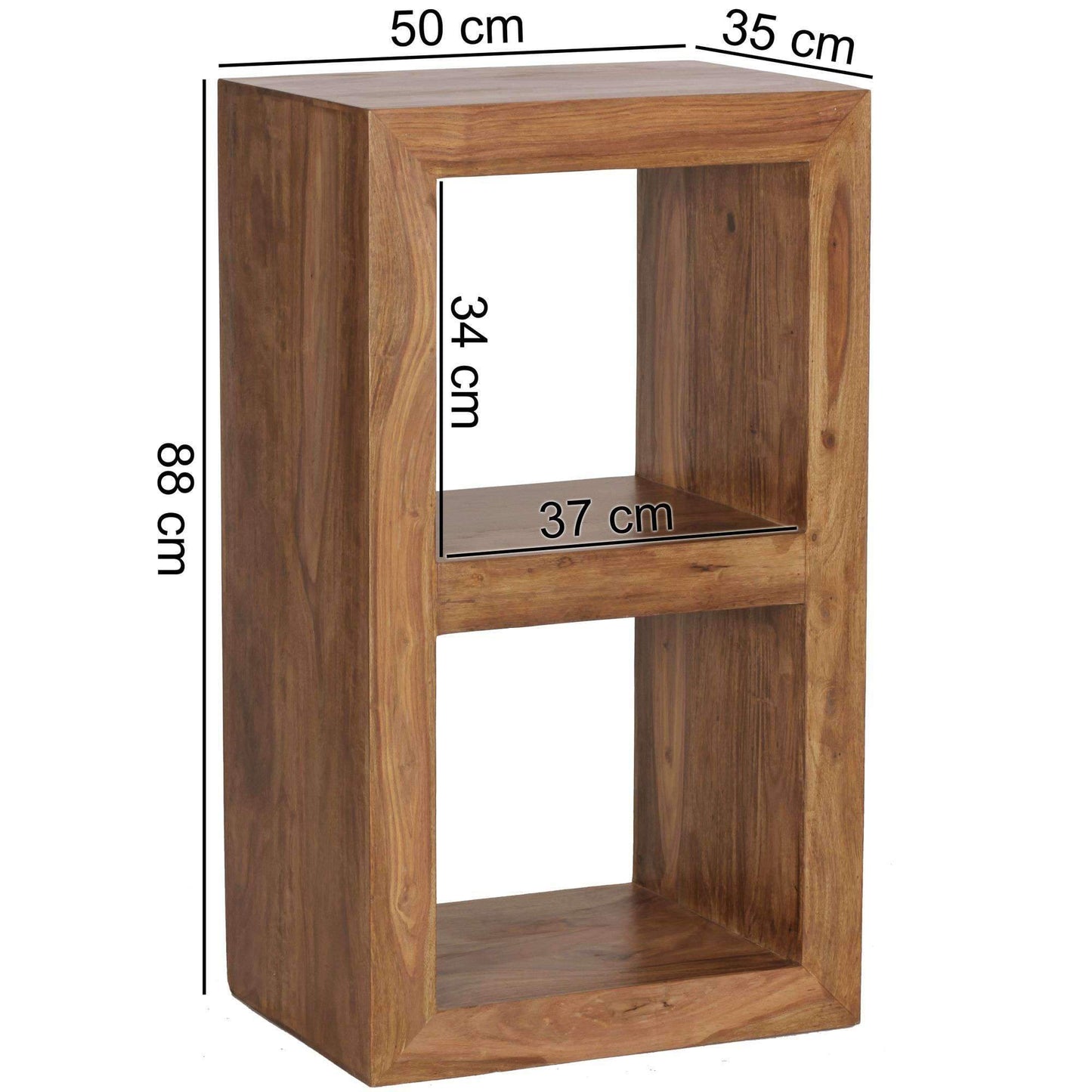 Nancy's Bridgeport Wandkast - Boekenkast - Vakkenkast - Massief Sheeshamhout - ± 50 x 35 x 90 cm