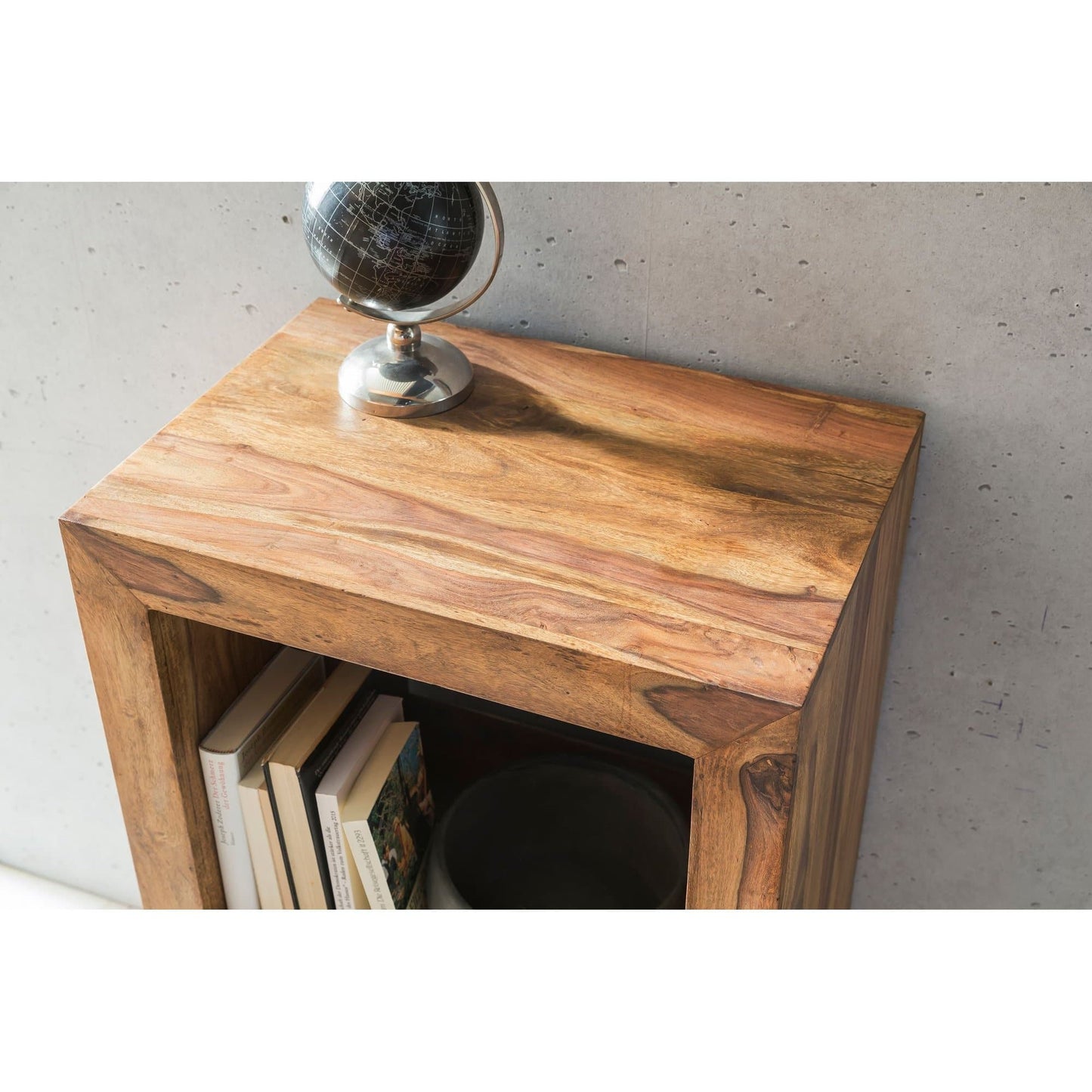 Nancy's Bridgeport Wandkast - Boekenkast - Vakkenkast - Massief Sheeshamhout - ± 50 x 35 x 90 cm
