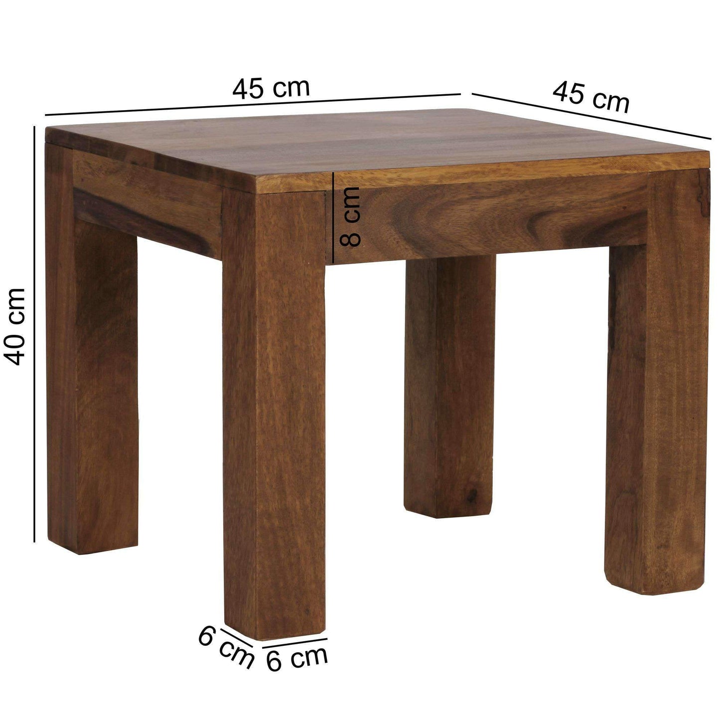 Nancy's Brickyard Salontafel - Bijzettafel - Koffietafel - Sheesham Hout - 45 x 45 x 40 cm