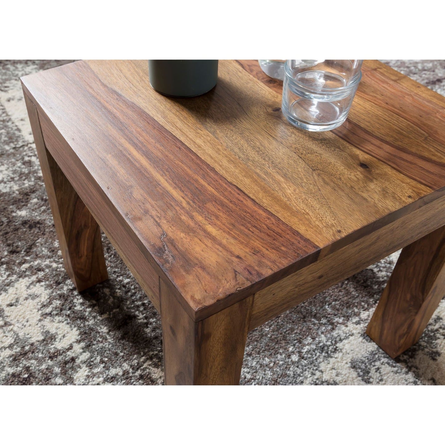 Nancy's Brickyard Salontafel - Bijzettafel - Koffietafel - Sheesham Hout - 45 x 45 x 40 cm