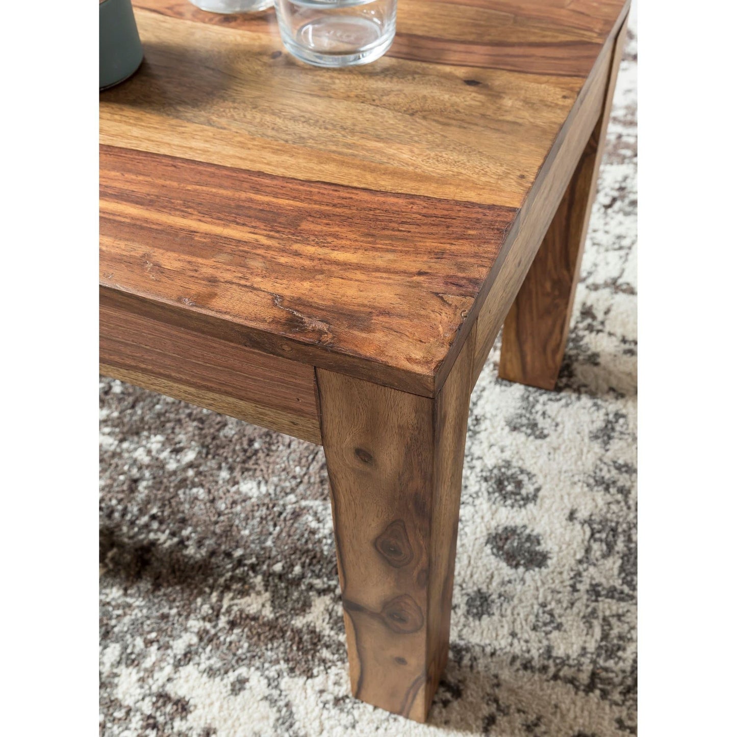 Nancy's Brickyard Salontafel - Bijzettafel - Koffietafel - Sheesham Hout - 45 x 45 x 40 cm