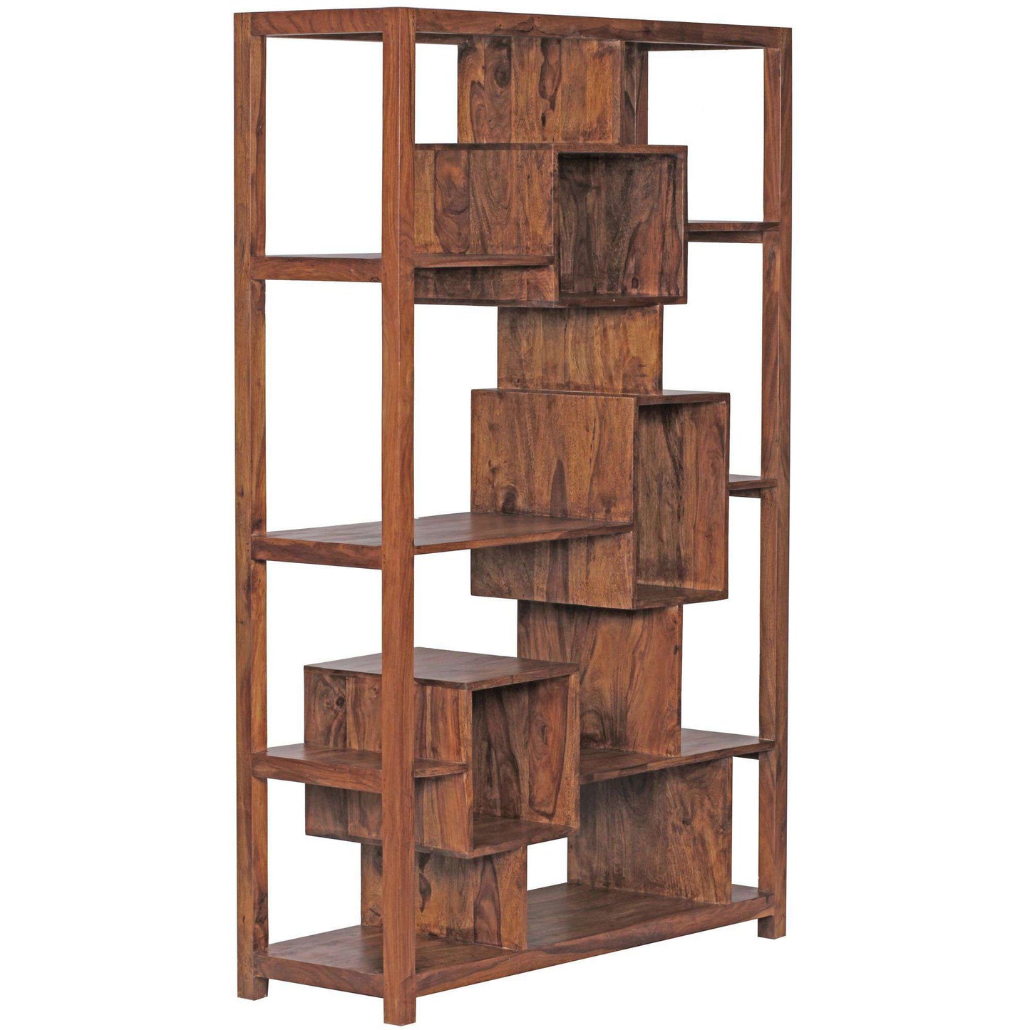 Nancy's Lexington Boekenkast - Wandkast - Opbergkast - Massief Sheeshamhout - 115 x 40 x 180 cm