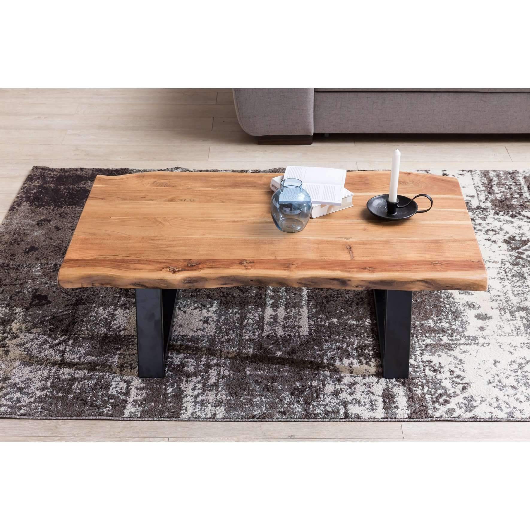 Nancy's East Hyde Park Salontafel - Koffietafel - Acacia hout / Staal - 115 x 60 x 40 cm