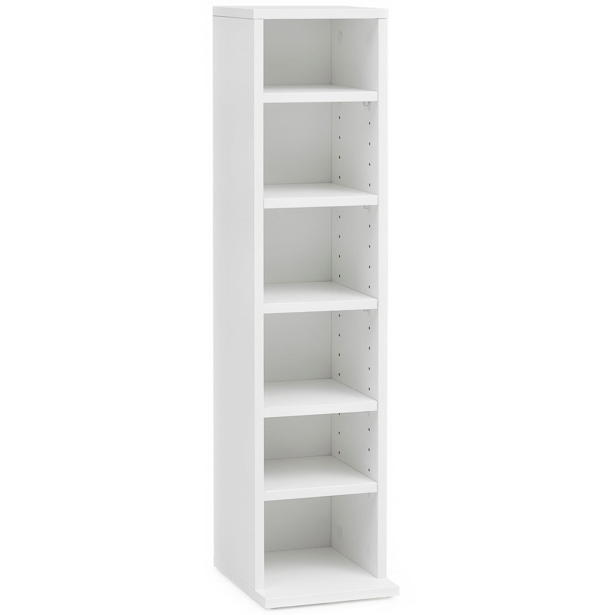 Bibliothèque de Nancy à 6 compartiments - Armoire de rangement - Armoire à compartiments - Blanc - ± 20 x 90 x 20 cm
