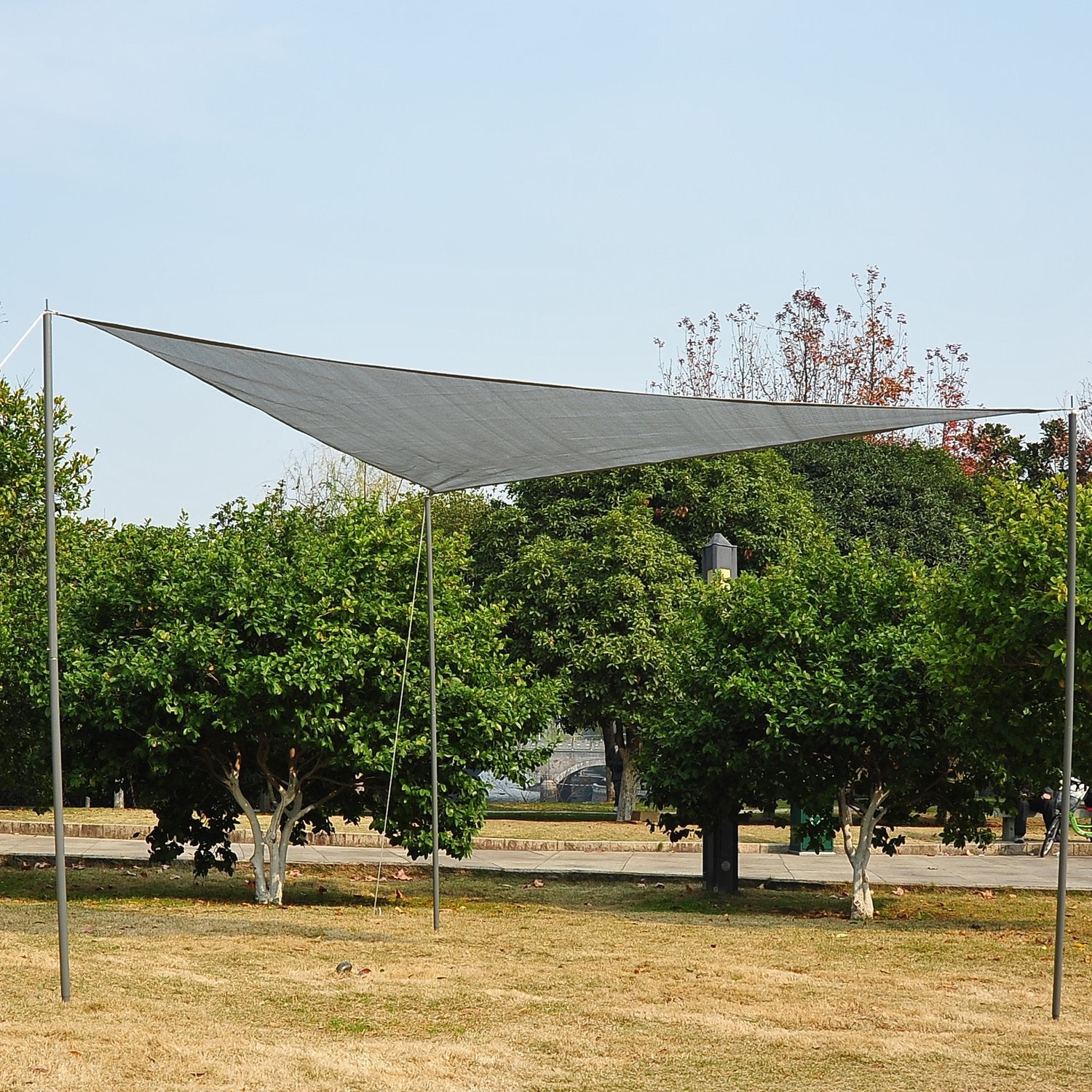 Nancy's Truro Zonwering - Luifel - Driehoek - 3 x 3 x 3 m/5 x 5 x 5 m - Schaduw - HDPE - Weerbestendig - RVS - Grijs
