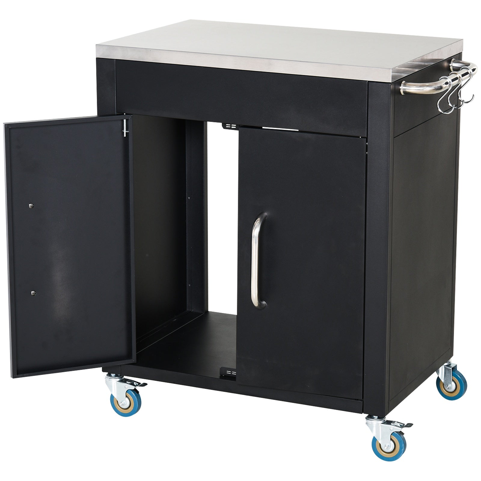 Nancy's Oshkosh Kitchen Trolley - Kitchen Cart - Serving Trolley - Side Table on Wheels - Black - Steel - ± 85 x 50 x 85 cm