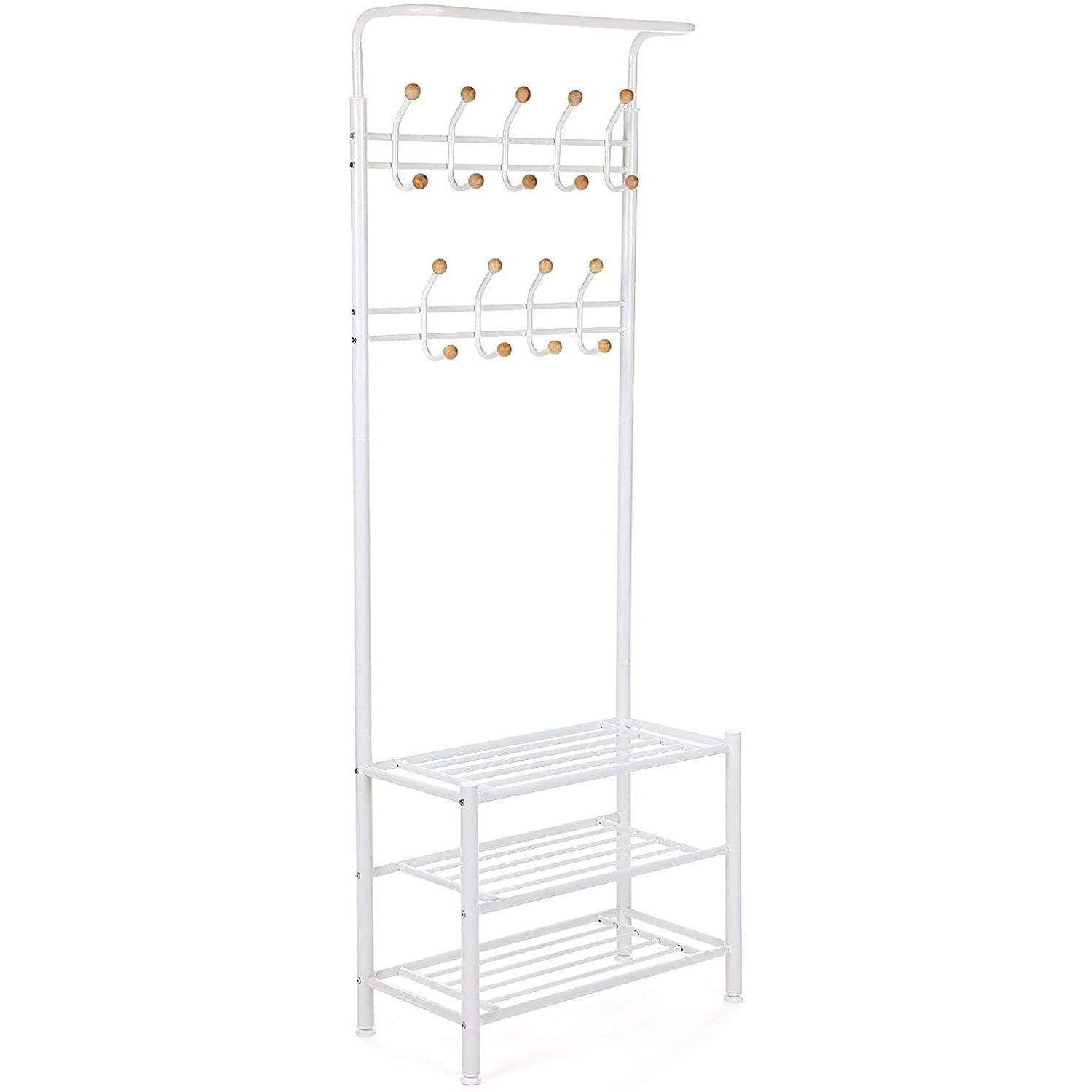 Nancy's Northbrook Garderoberek Met Kapstok - Garderoberek Met Schoenenrek 187 x 68,8 x 35,2 cm - Halkast