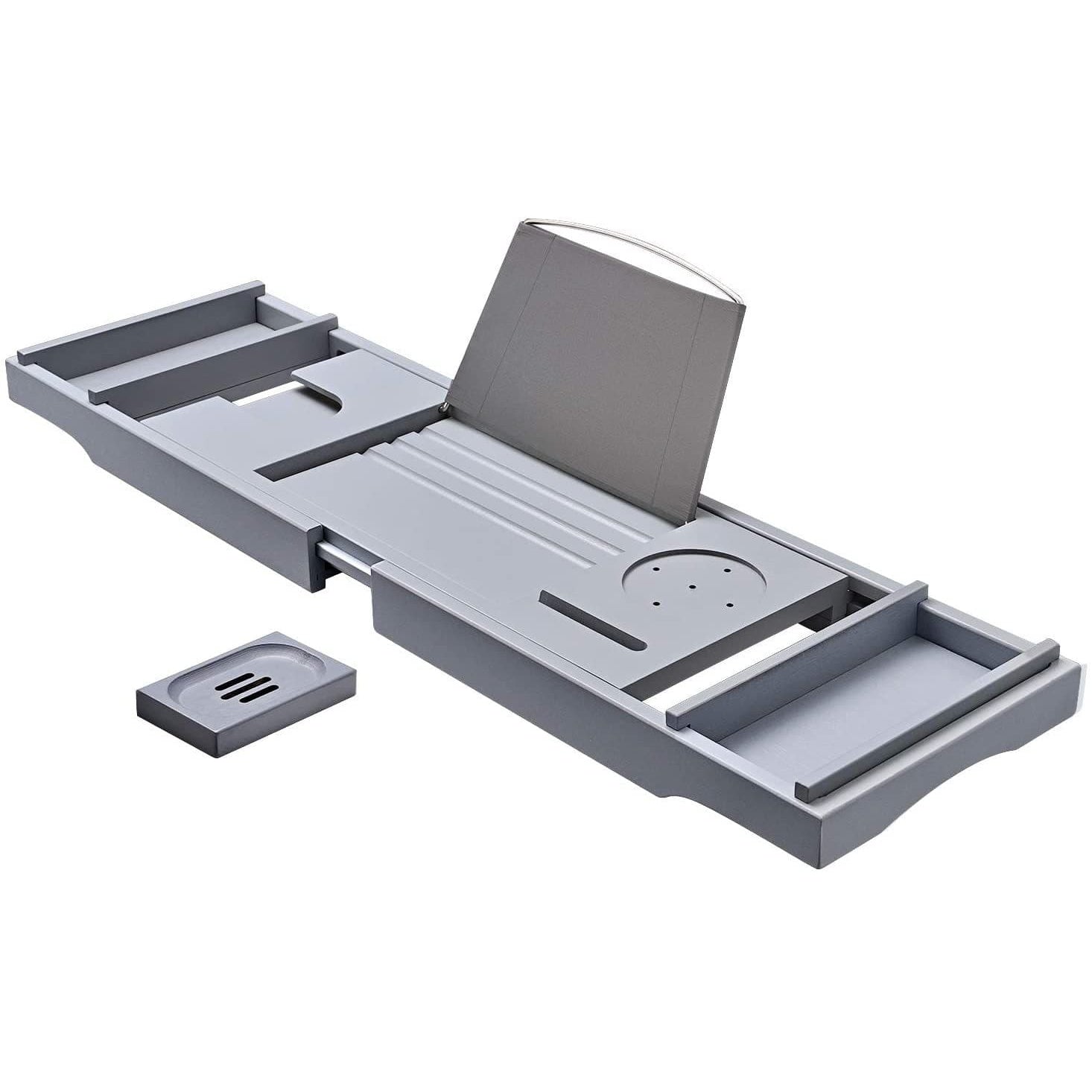 Planche de bain Nancy's Wood Grey - Planche de bain pour le bain 75-109 x 4,5 x 23 CM