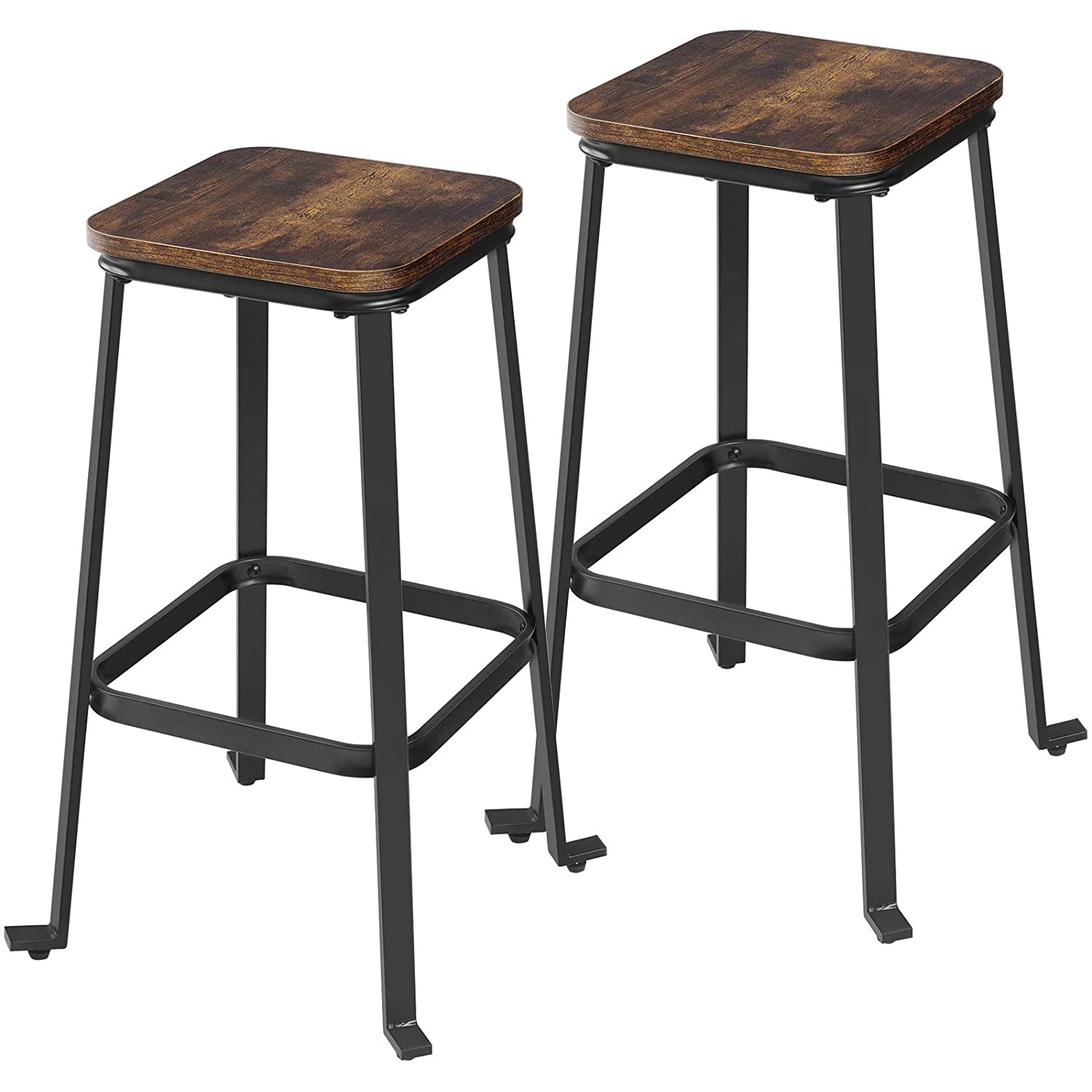 Nancy's Barkrukken 2 Stuks - Barstoelen met Voetensteun - Barkruk Industrieel - Industrieel - Stabiel - 45 x 71 cm (Ø x H)