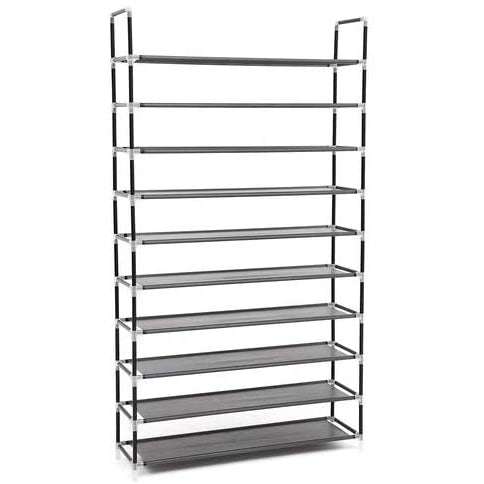 Nancy's Schoenenrek 50 Paar Schoenen - Schoenenkast 10 Niveaus Zwart 100 x 175 x 29 cm