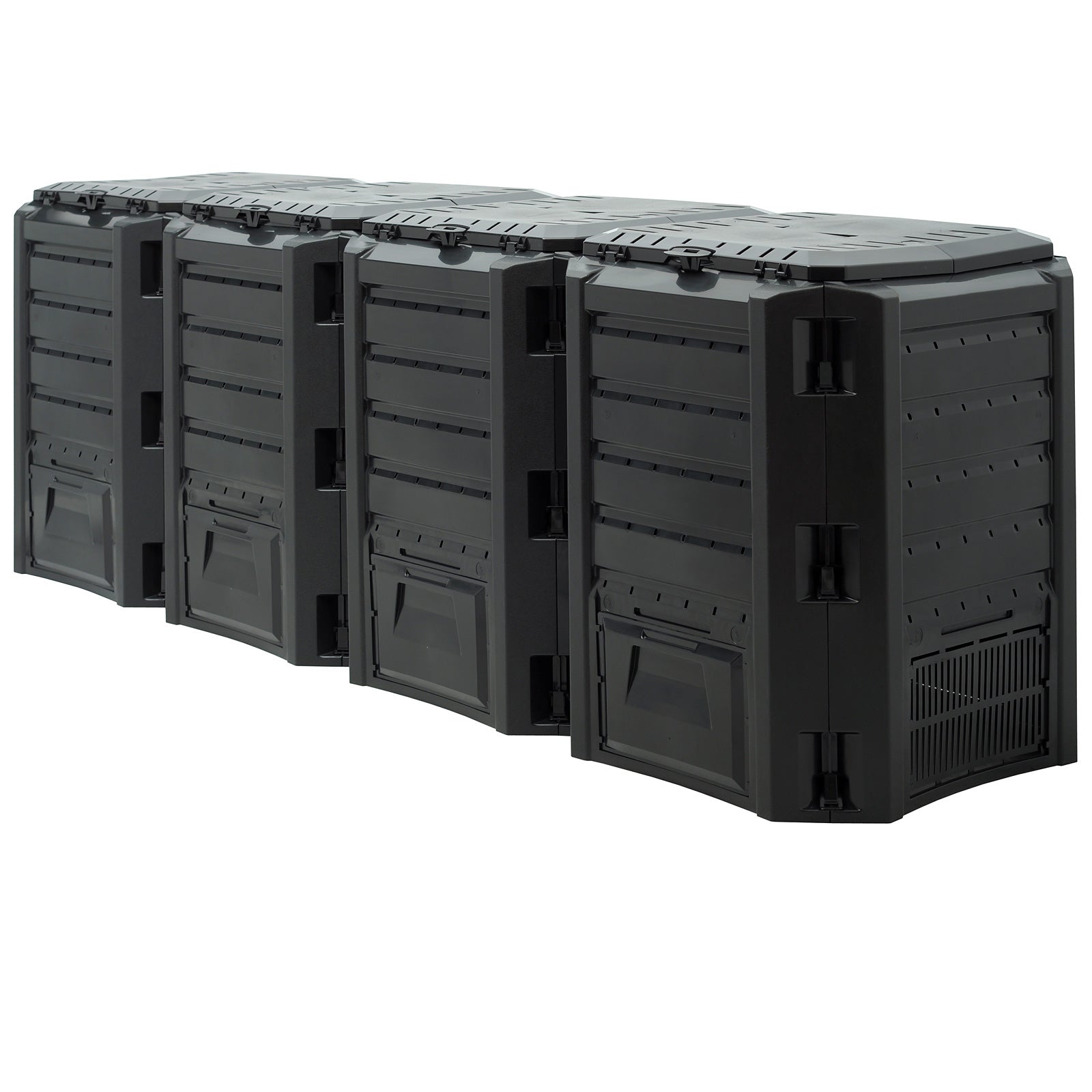 Composteur Nancy's Keystone Heights - Résistant aux intempéries - Plastique - 1600 L - 261 x 72 x 83 cm