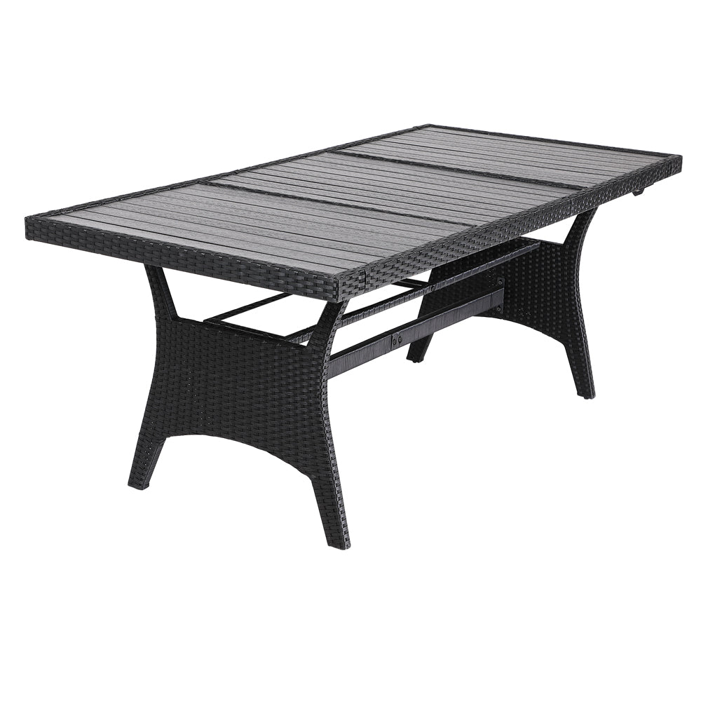 Nancy's Hatboro Tuintafel - WPC Tafel - Polyrotan - Tuinmeubel - 190 x 70 x 75 cm