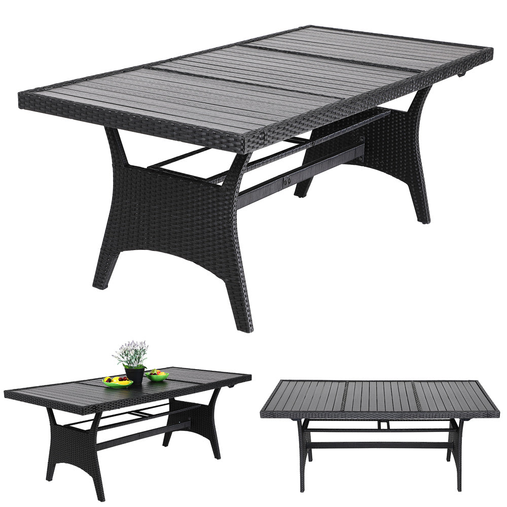 Nancy's Hatboro Tuintafel - WPC Tafel - Polyrotan - Tuinmeubel - 190 x 70 x 75 cm