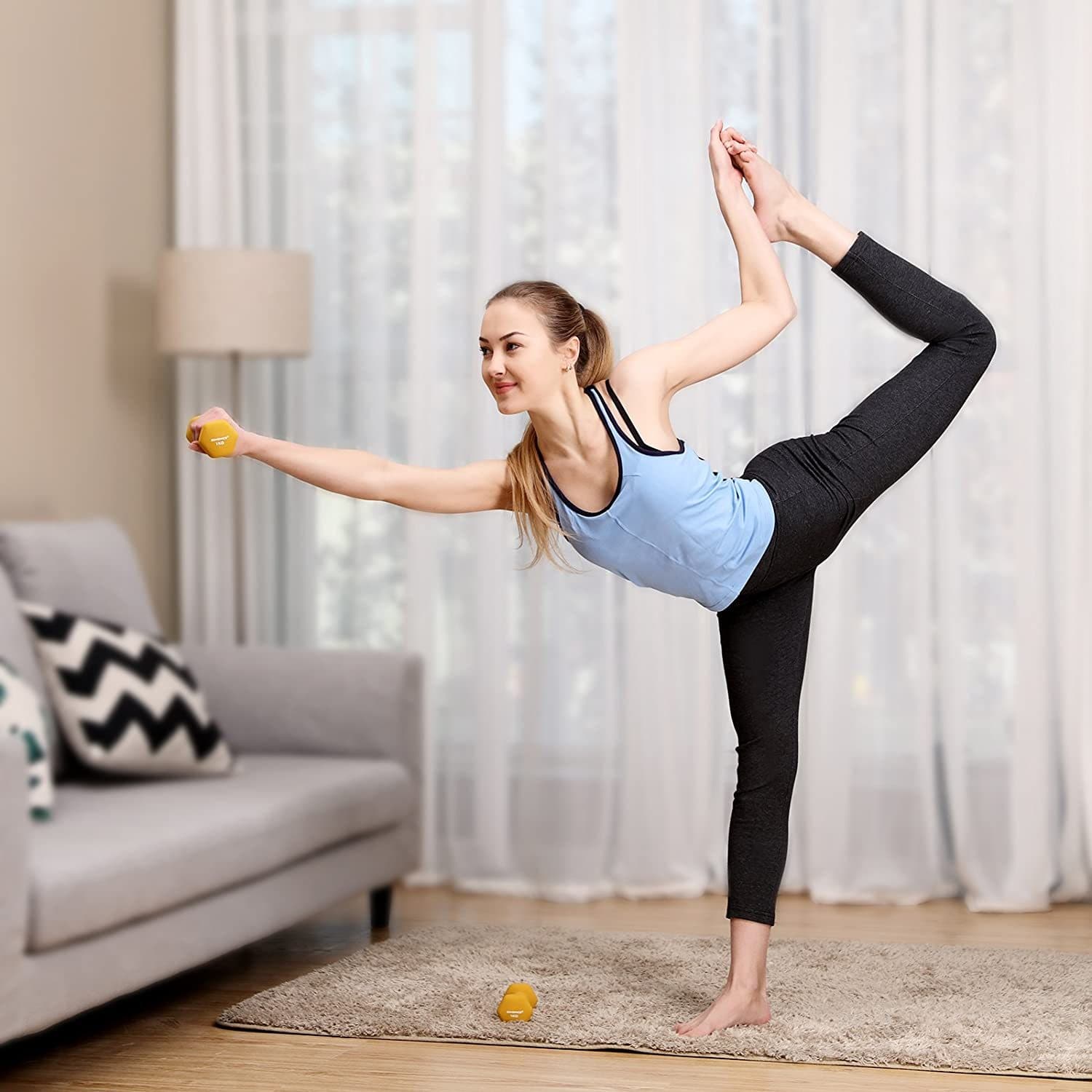 Nancy's Dumbbells Set - Dumbbell - Weights - Set of 2 - Yellow - 1 KG each