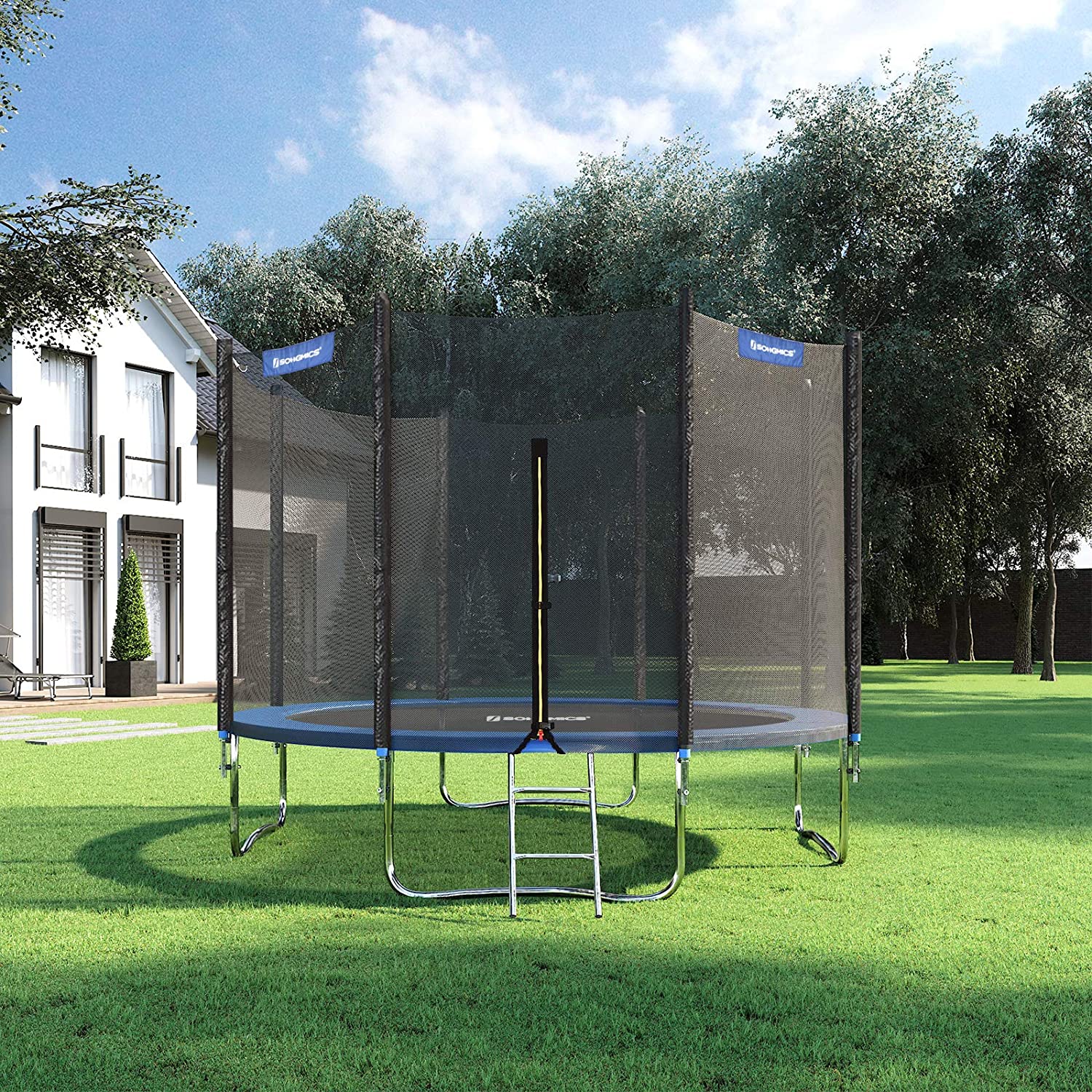 Trampoline de Nancy avec filet de sécurité - Bleu / Noir - Ø 305 cm