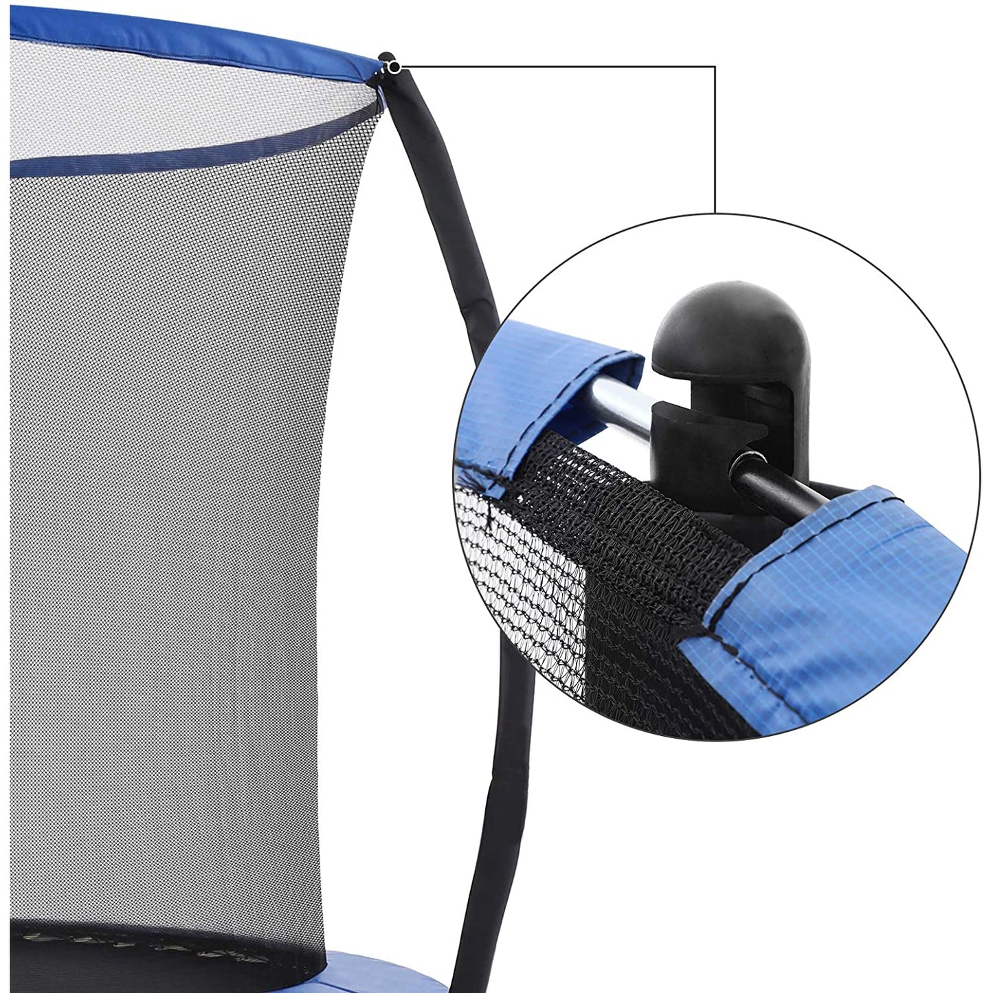 Nancy's Trampoline Met Veiligheidsnet - Trampolines - Tuin - Ladder - Gevoerde Stangen - Zwart/Blauw - Ø 305