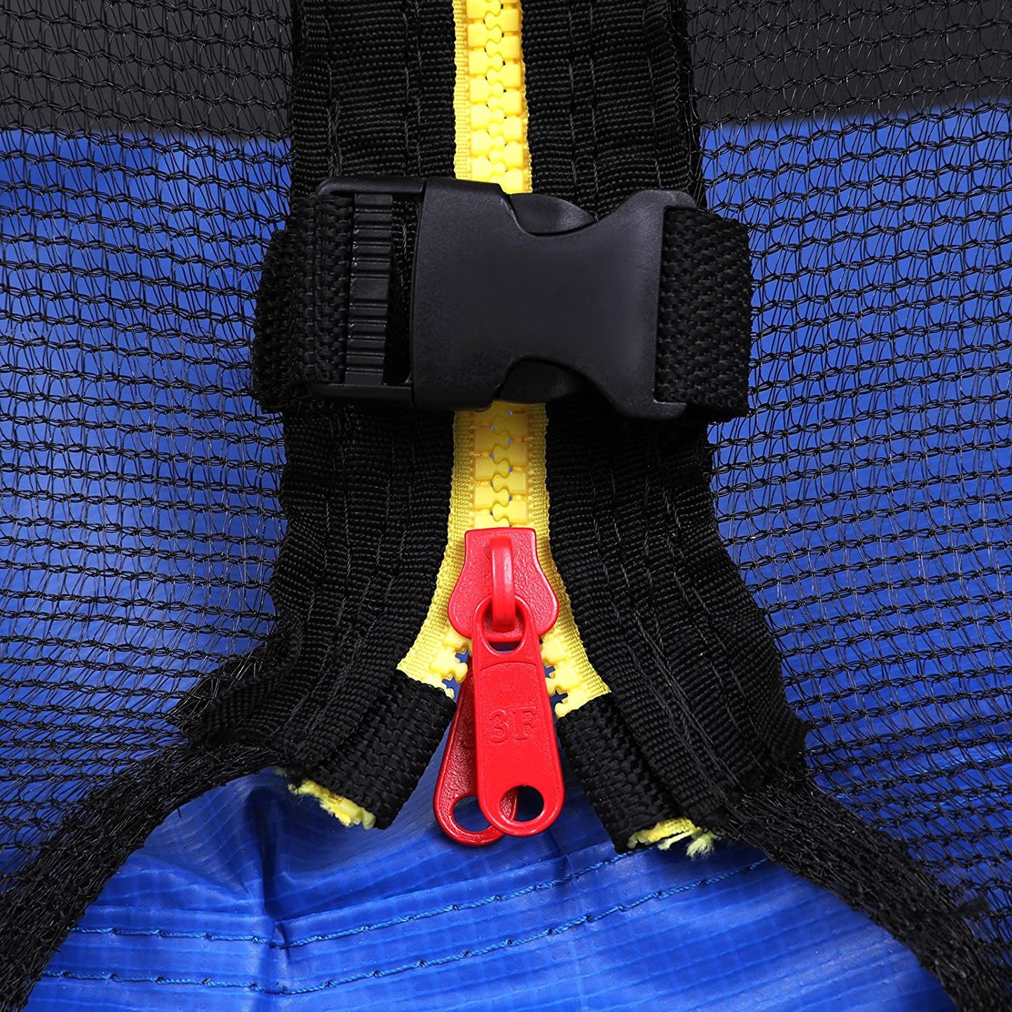 Nancy's Kyle Trampoline - Tuintrampoline - Rond - Ladder - Gevoerde Stangen - Veiligheidsnet - Zwart - Blauw - 427 cm