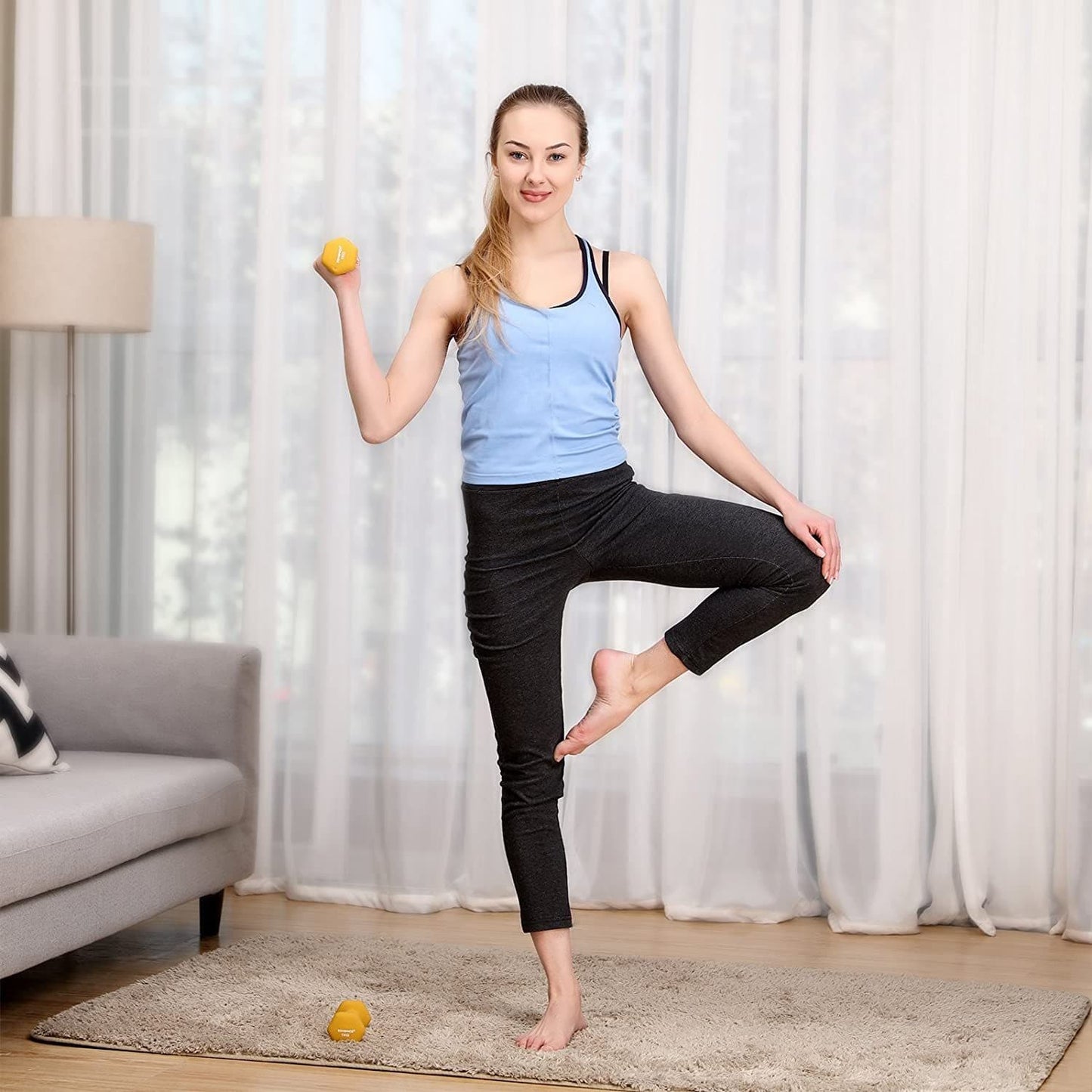 Nancy's Dumbbells Set - Dumbbel - Gewichten - Set van 2 - Geel - 1 KG per stuk