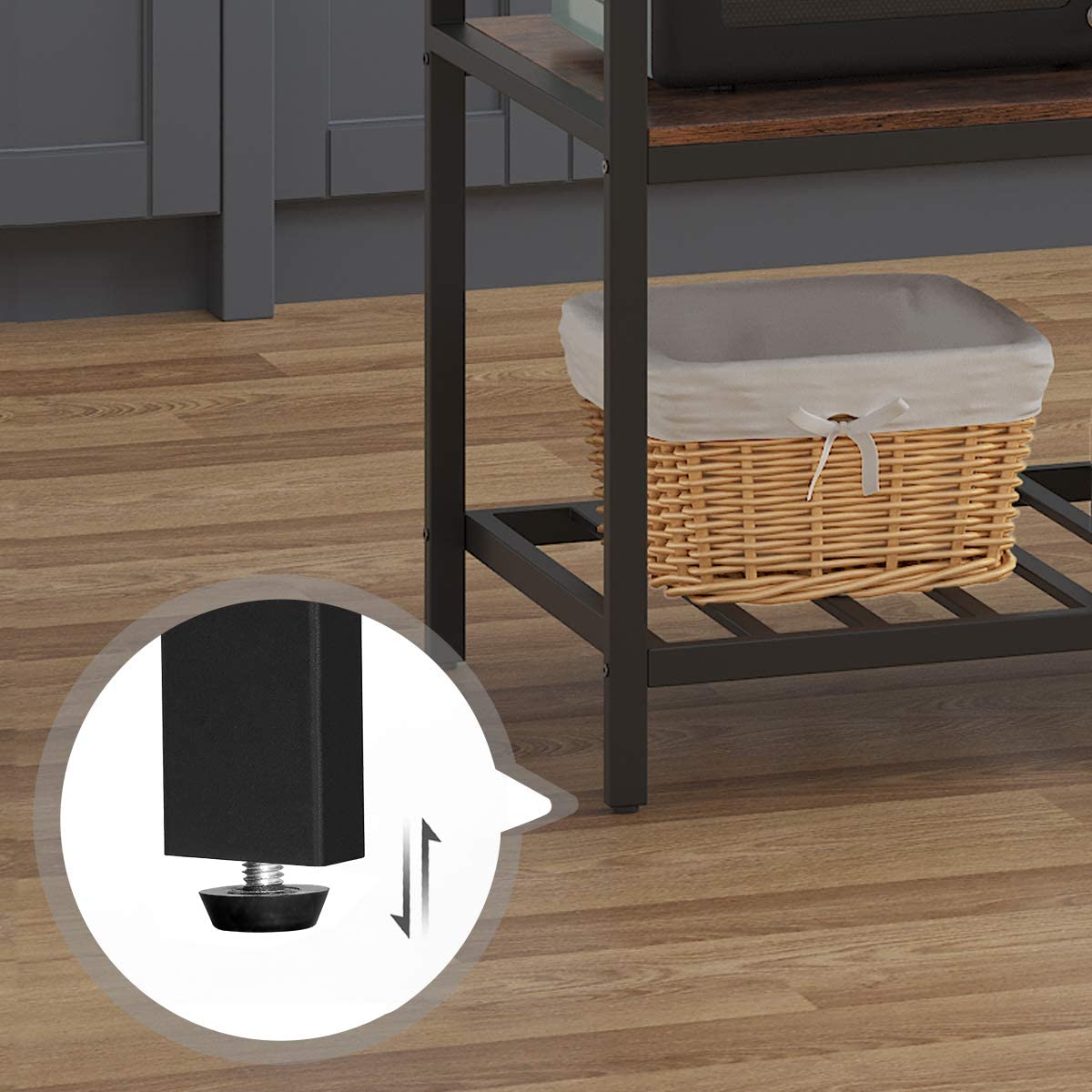 Nancy's Gordons Keukenkast - Keukenrek - Opbergrek - Vintage Bruin / Zwart - ± 120 x 60 x 90 cm