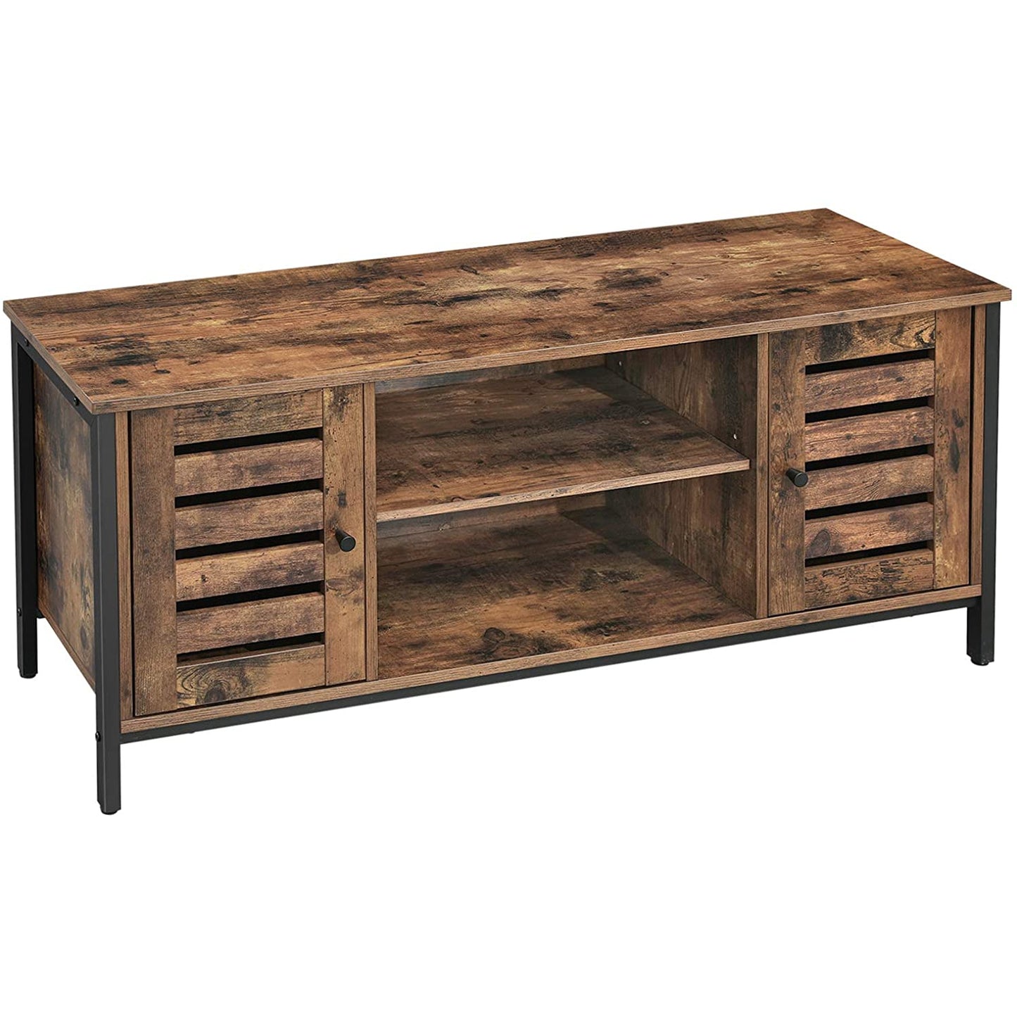 Nancy's Jefferson TV Meubel - TV Kast - Vintage / Donkerbruin - Spaanplaat / Staal - 110 x 40 x 50 cm