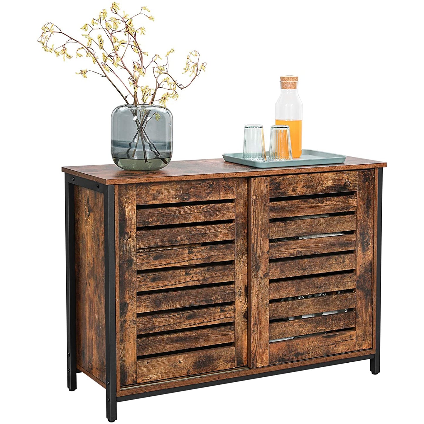 Nancy's Bristol Opbergkast - Commode Kasten - Industriële Kast - Dressoir - Kast met 2 Planken en 2 Deuren - 100 x 35 x 70 cm L x B x H