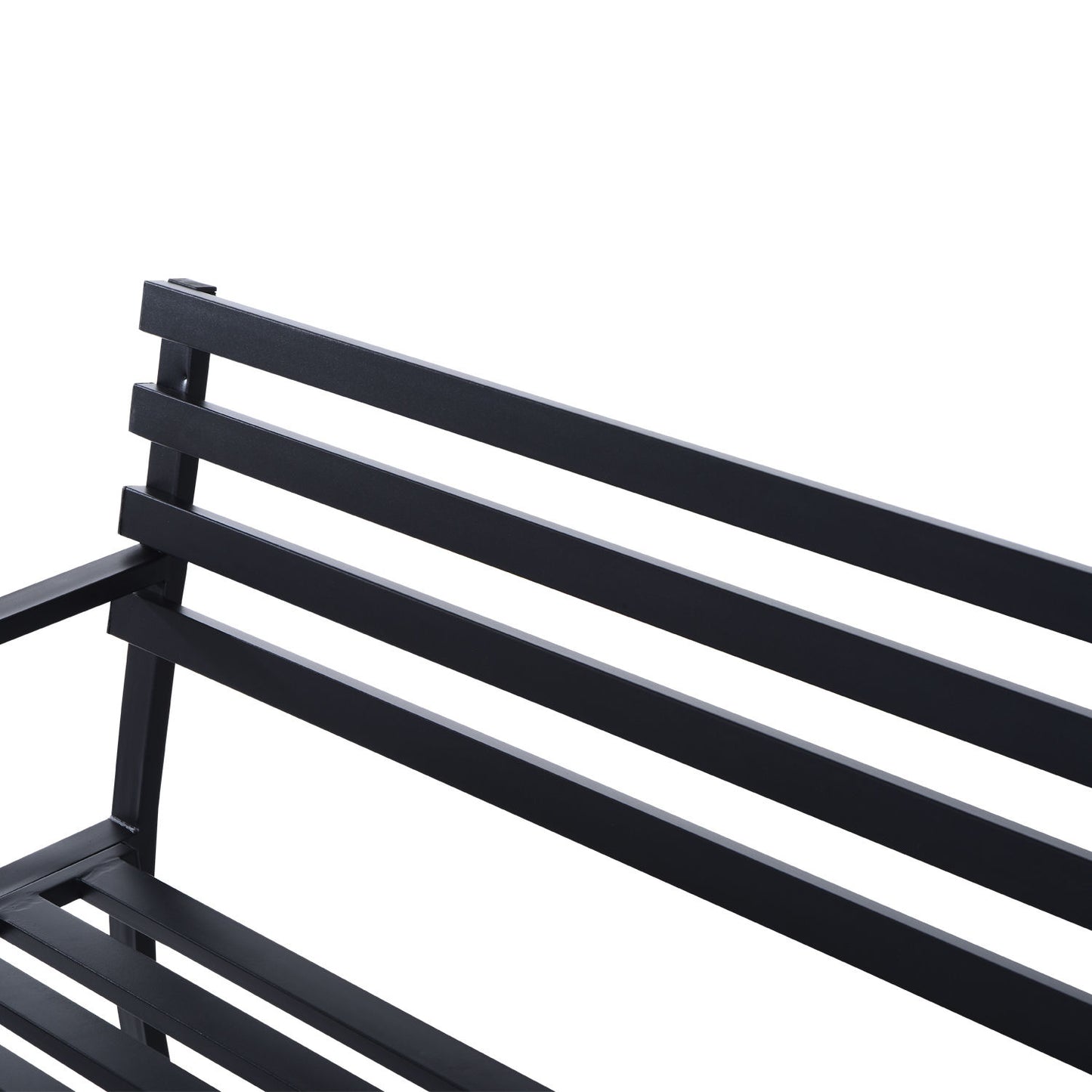 Nancy's Deltona Tuinbank - 2-Zits Bank - Buitenbank - Bankje - Metaal - Zwart - 125 x 62 x 82 cm