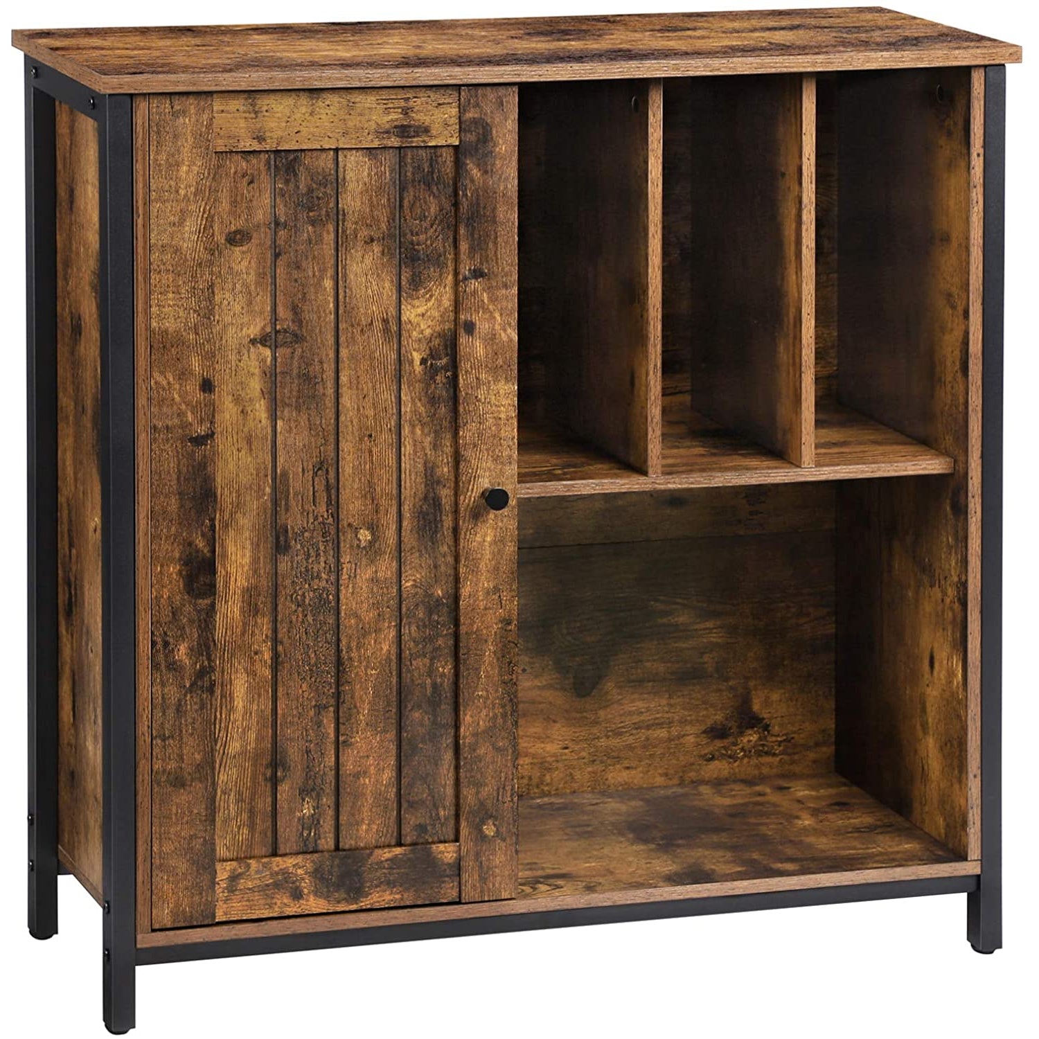 Nancy's Woody Opbergkast - Dressoir - Kast met 3 Planken - Industrieel - Hout - Bruin - 70 x 30 x 80 cm