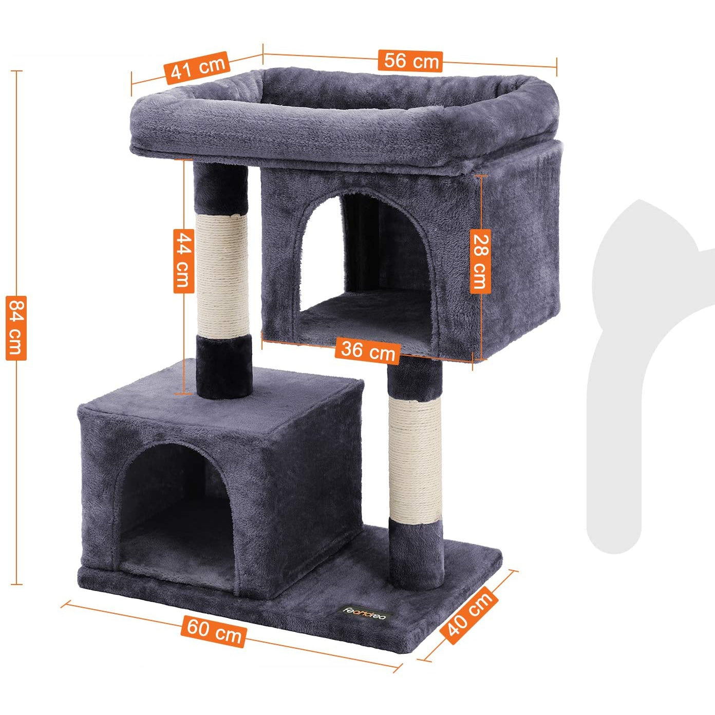 Nancy's Krabpaal Voor Katten Donkergrijs - Krabpaal Kat - Katten Krabpaal 84cm Hoog