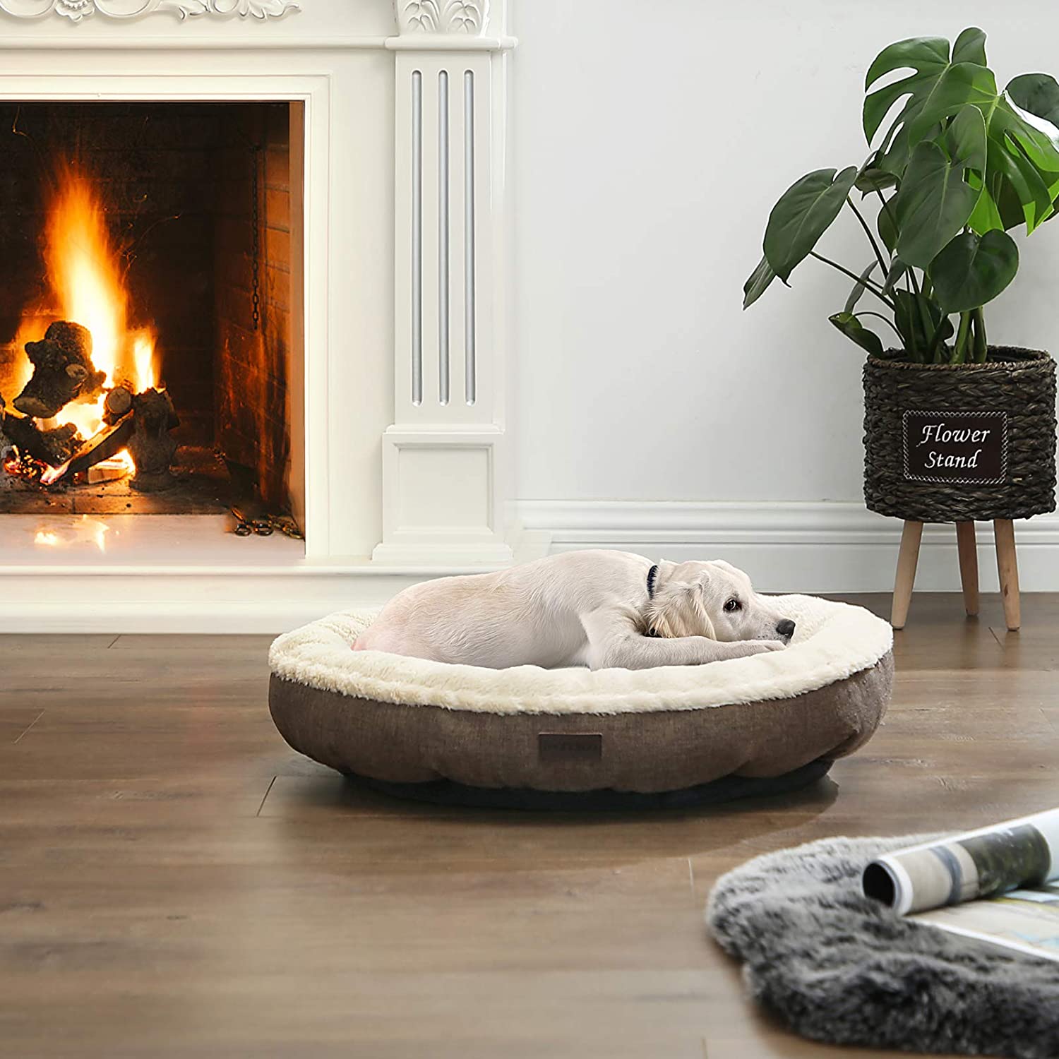Nancy's Sammy's Hondenbed - Hondenmand - Kattenmand - Rond - Bruin - Ø 55 cm