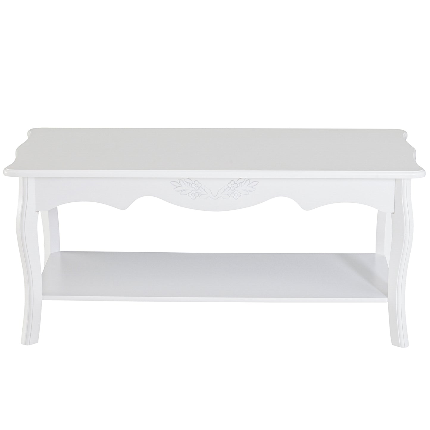 Nancy's Kendall Salontafel - Koffietafel - Bijzettafel - Opbergruimte - Hout - Wit - Rechthoekig - 94 x 44 x 43 cm