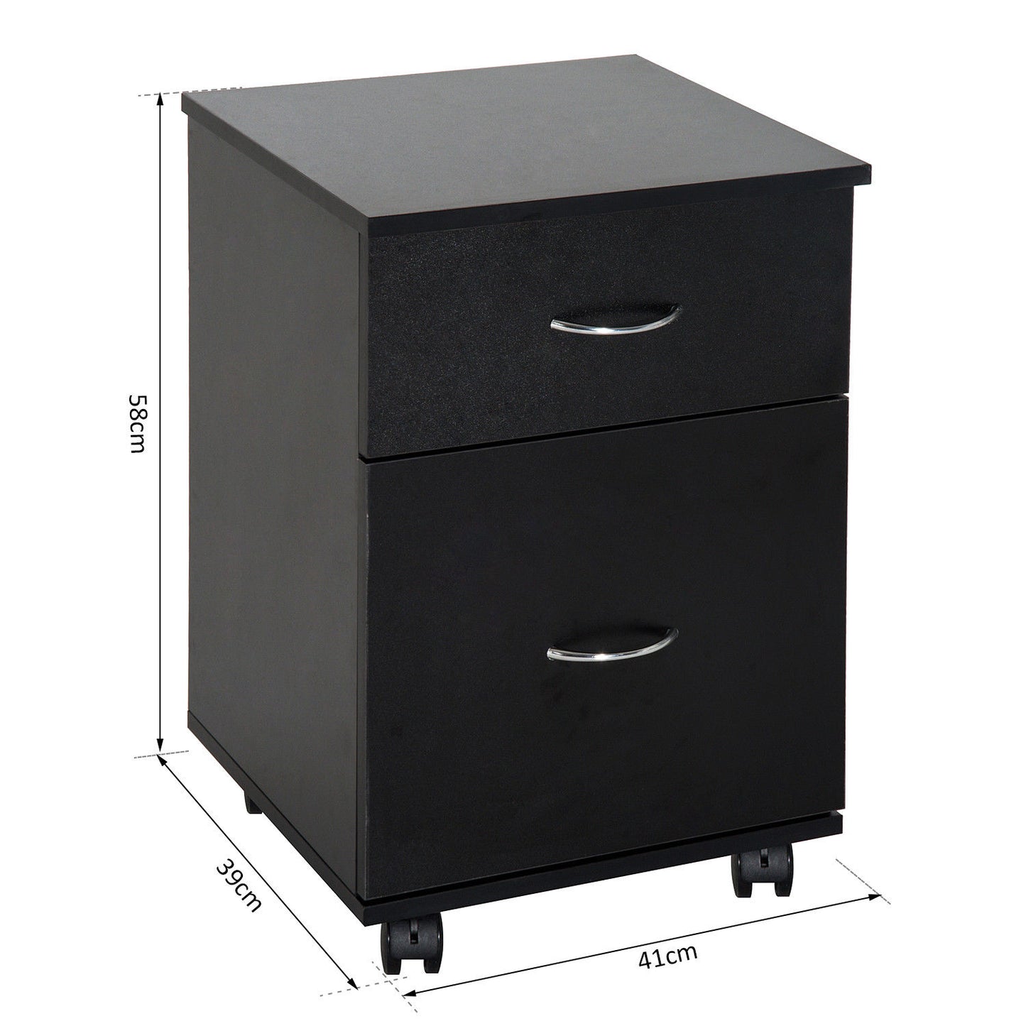 Nancy's Santa Clarita Archiefkast - Ladeblok - Metaal - 2 Lades - Zwart