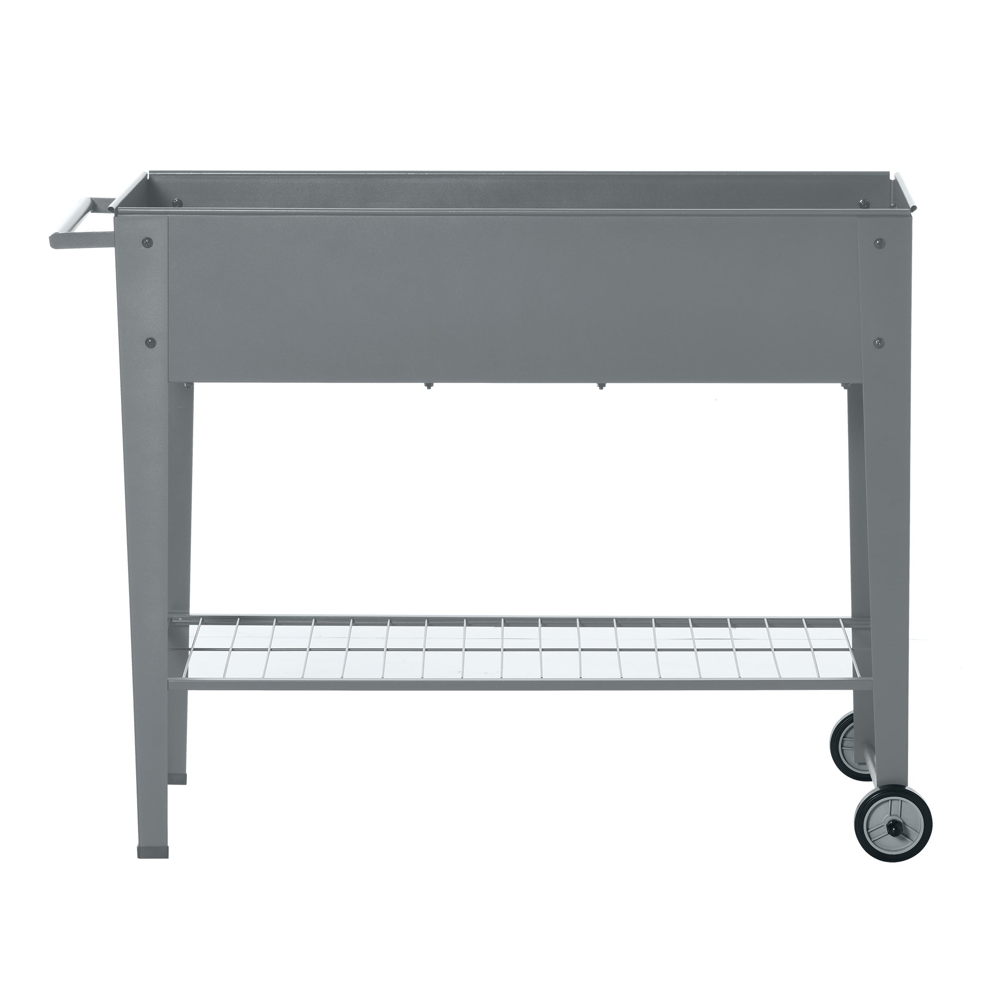 Nancy's De Kalb Plantenbak - Tuin bak Met Wielen - Verhoogd - Plantenbed - Metaal - Grijs - 104 x 39 x 80 cm