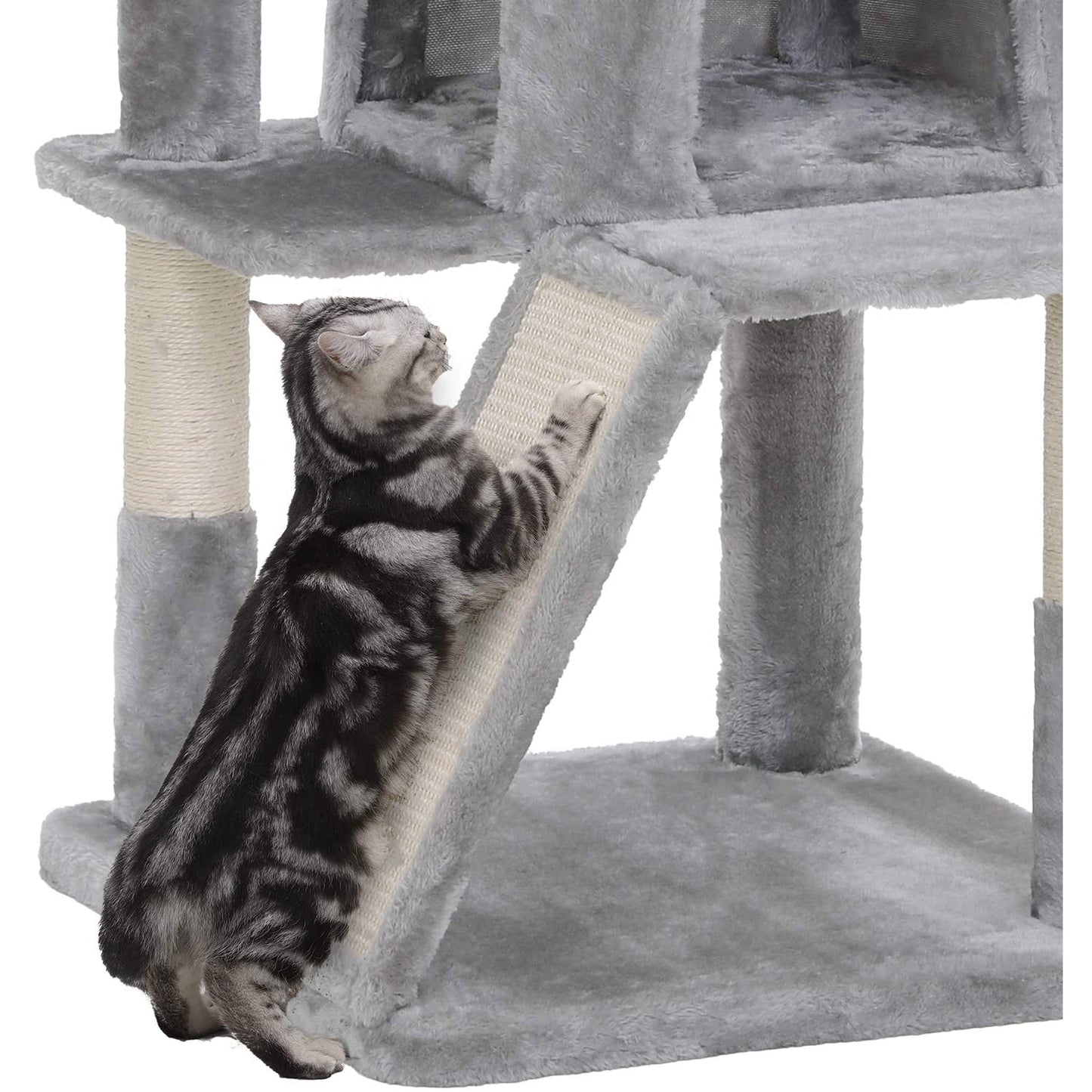 Nancy's Clallam Kattenboom - Kattenhuis - Krabpaal - Krabpalen voor Katten - 48 x 48 x 96 cm (L x B x H)