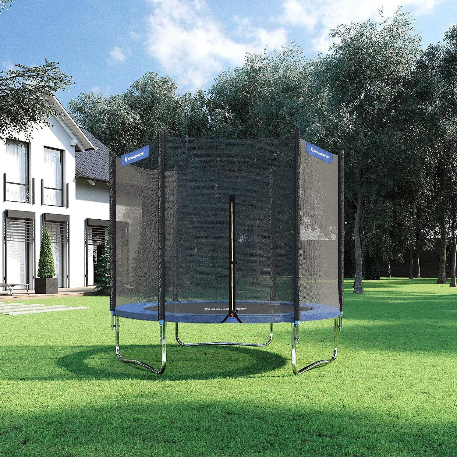 Trampoline de Nancy avec filet de sécurité - Noir / Bleu - Ø 183 cm
