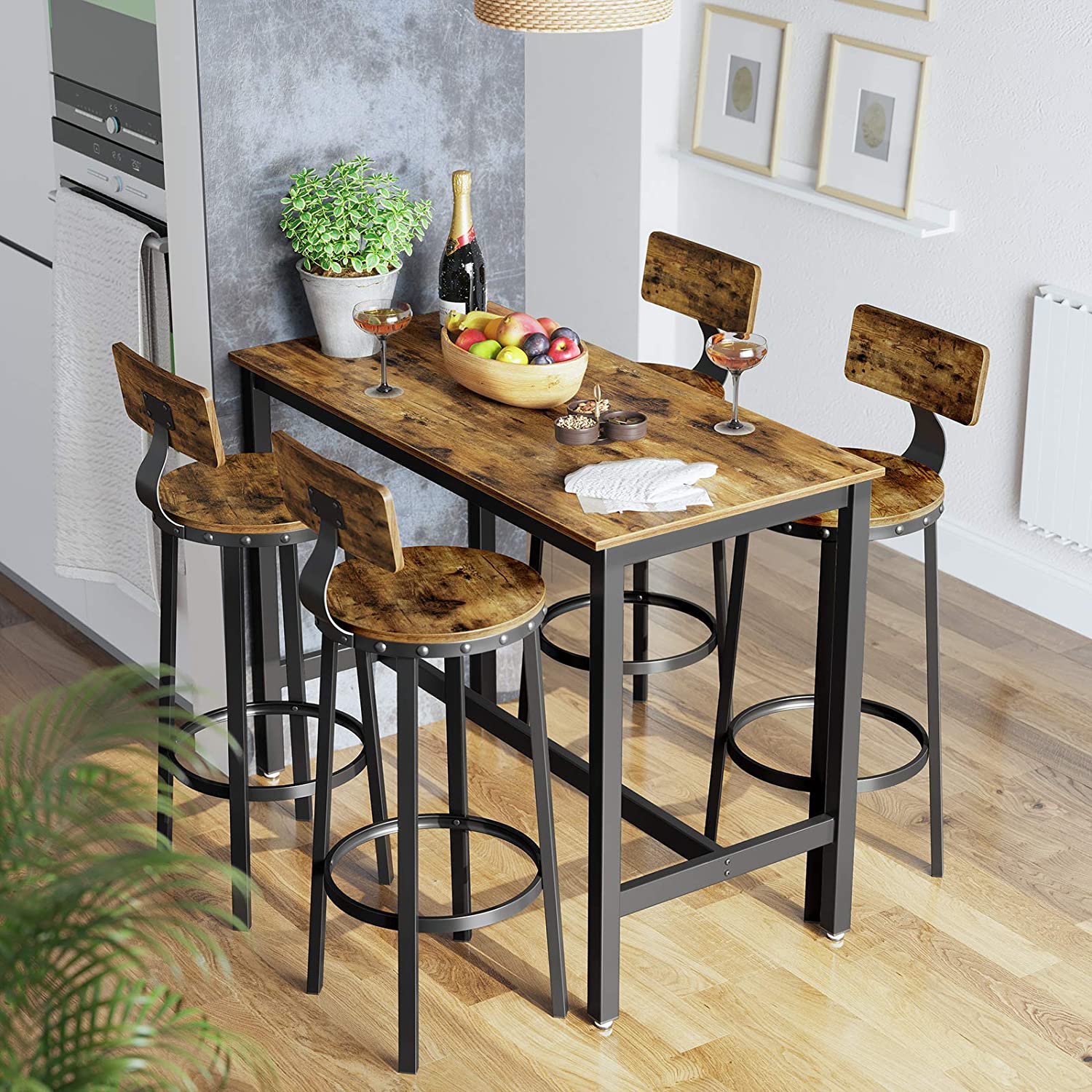 Tabourets de bar Gordon de Nancy 2 pièces - Chaises de bar avec repose-pieds - Tabouret de bar industriel - Industriel - ± Ø 55 x 100 cm