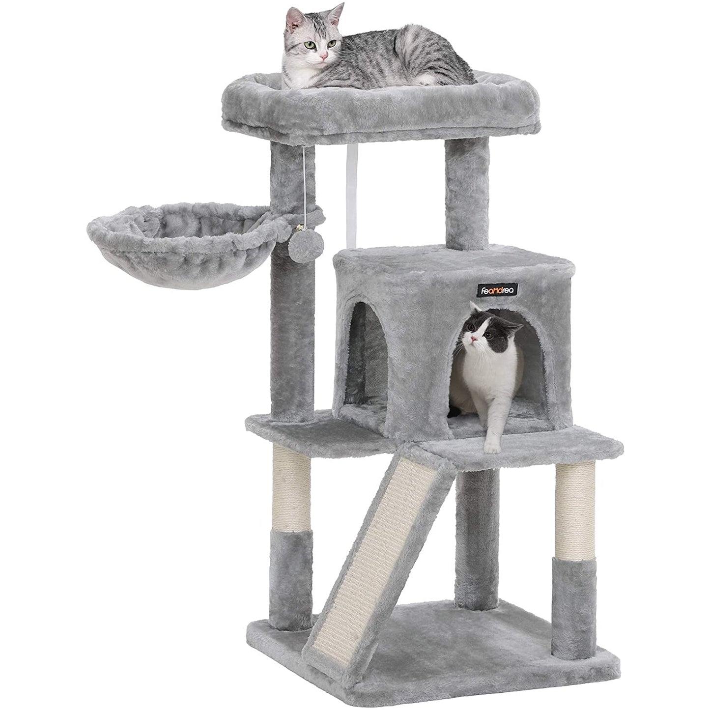 Nancy's Clallam Kattenboom - Kattenhuis - Krabpaal - Krabpalen voor Katten - 48 x 48 x 96 cm L x B x H