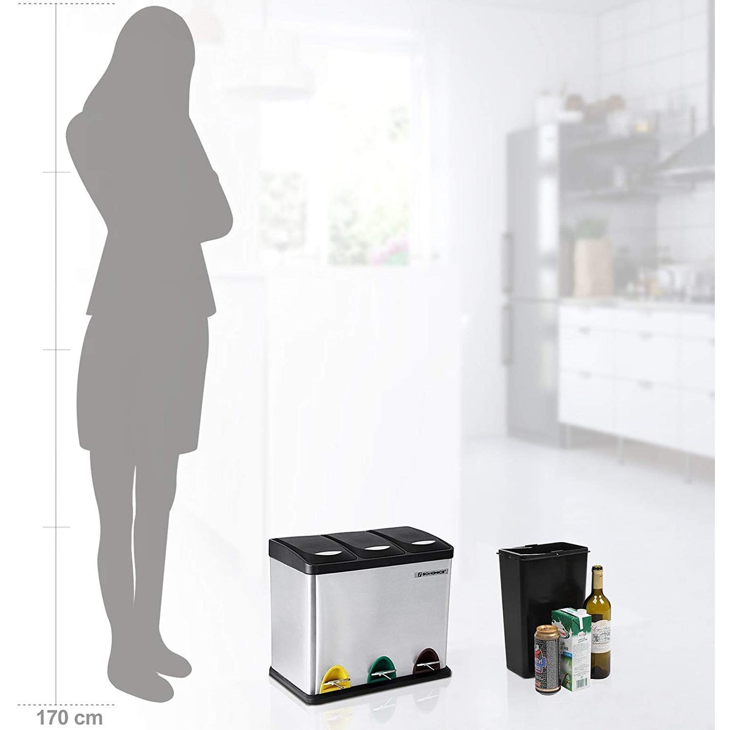 Nancy's Aboboreira Prullenbak - Afvalscheiding - Pedaalemmer - Afvalemmer - 24 Liter