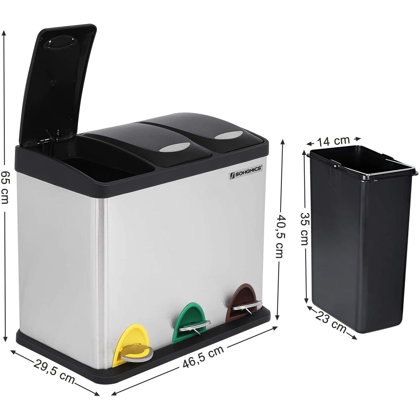Nancy's Aboboreira Prullenbak - Afvalscheiding - Pedaalemmer - Afvalemmer - 24 Liter