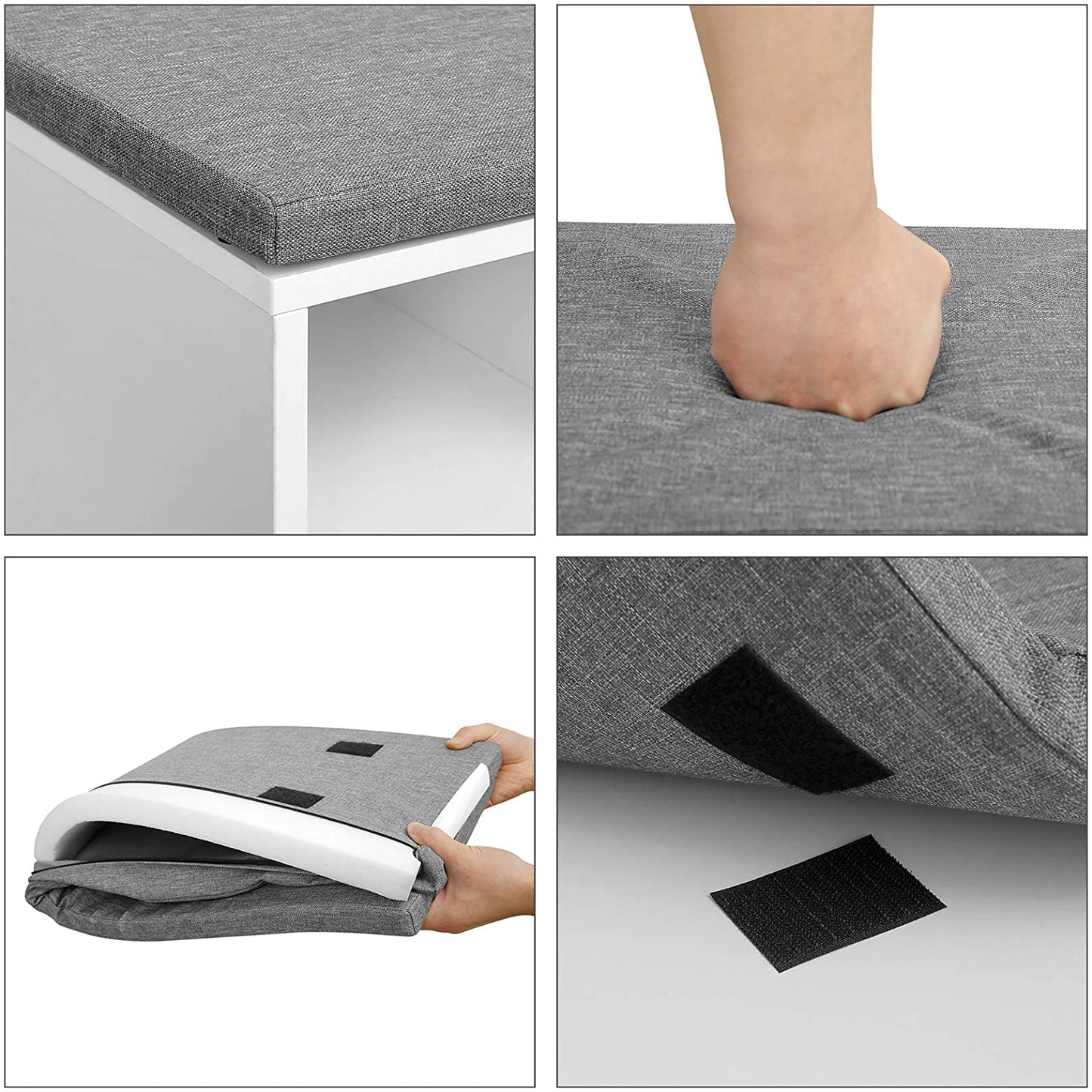 Nancy's Lousa Schoenenbank - Schoenenkast - Schoenenrek - 10 Paar Schoenen - Wit / Grijs - 100 x 30 x 50 cm