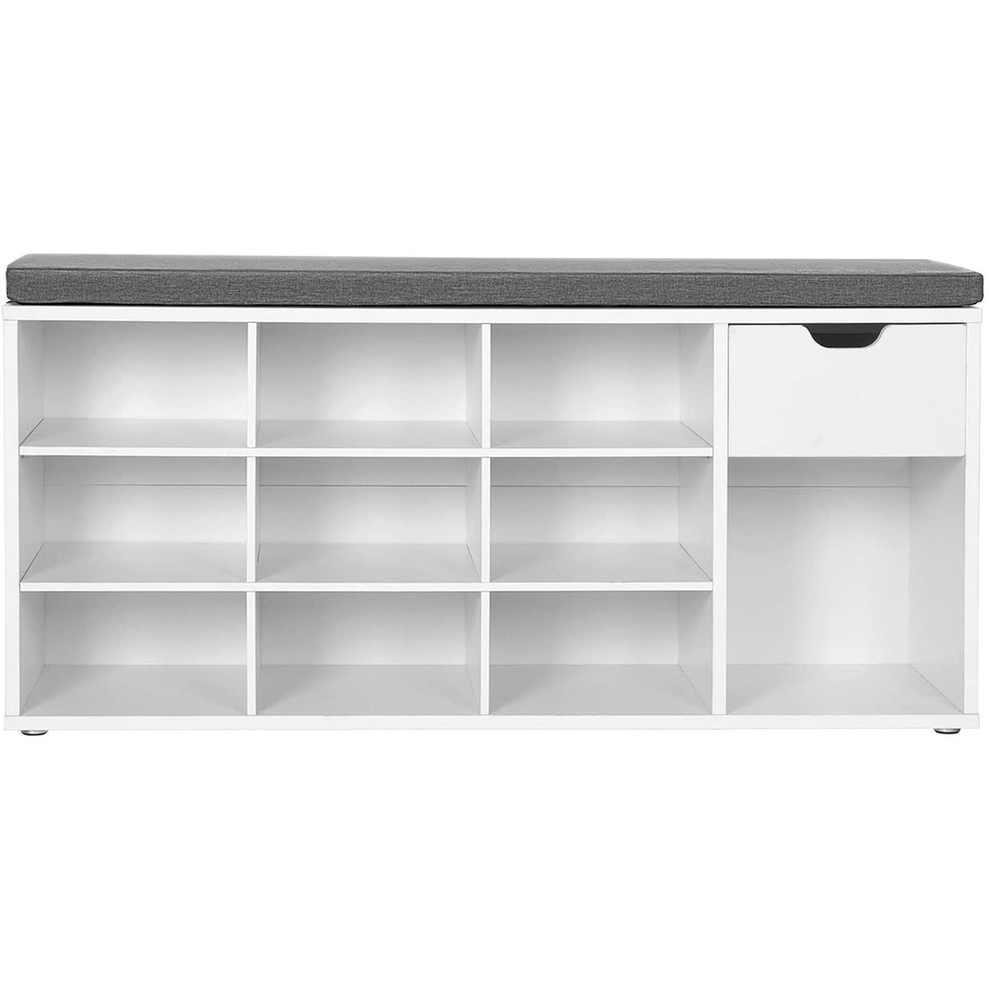 Nancy's Lousa Schoenenbank - Schoenenkast - Schoenenrek - 10 Paar Schoenen - Wit / Grijs - 100 x 30 x 50 cm