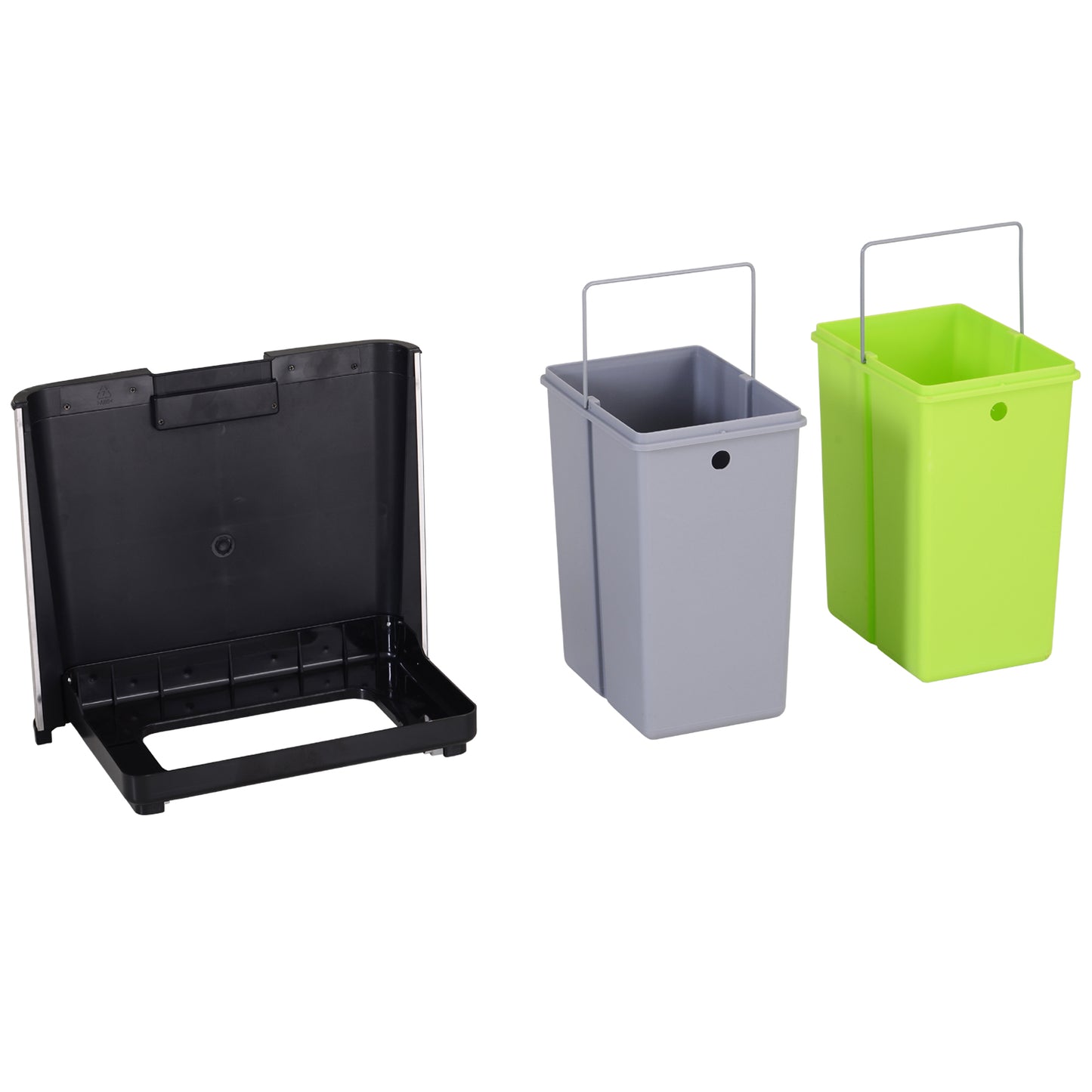 Nancy's Bozeman Prullenbak - Sensor Prullenbak - Afvalscheidingssysteem - 72 L - 3-Vaks - RVS - 42 x 30 x 81 cm - Zilver