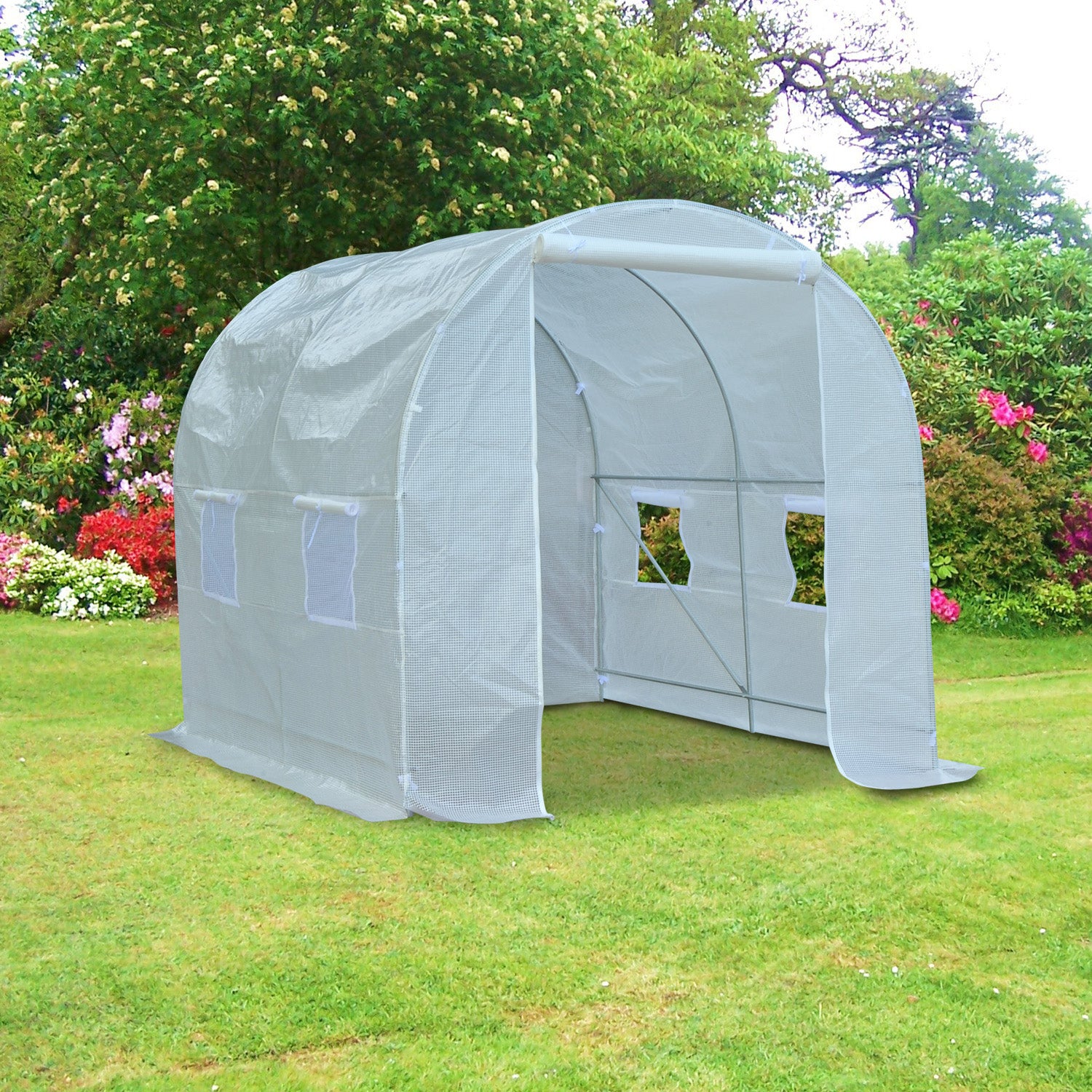 Nancy's Temecula Foil Greenhouse - Garden House - Canopy - Greenhouse - Vegetables - Plants - Metal - PE - White - 250 x 200 x 200 cm