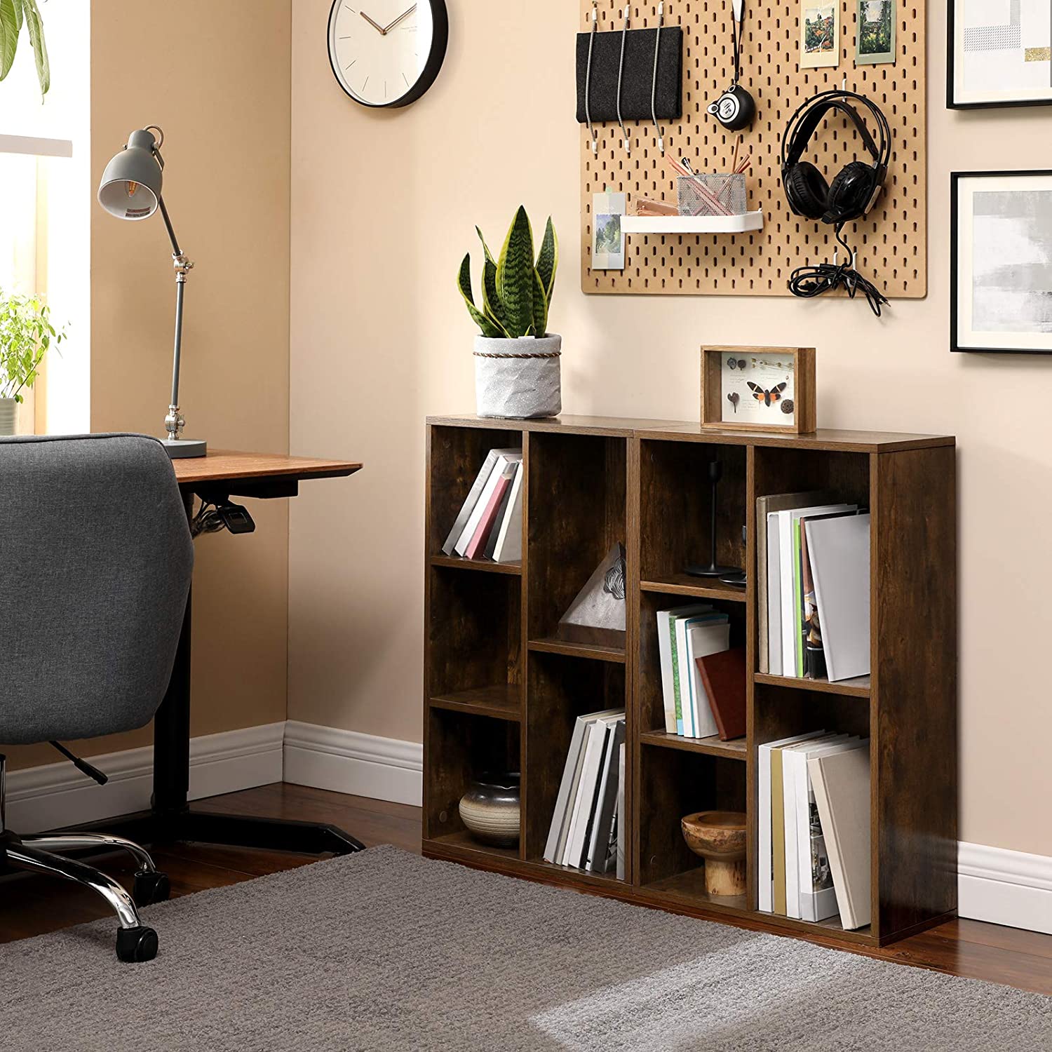 Nancy's Gardinski Boekenkast - Opbergkast met 5 Vakken - Kasten - Hout - Bruin - ± 50 x 25 x 80 cm