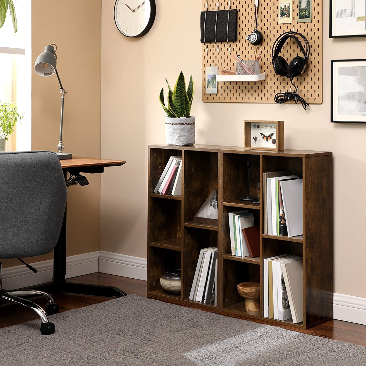 Nancy's Gardinski Boekenkast - Opbergkast met 5 Vakken - Kasten - Hout - Bruin - ± 50 x 25 x 80 cm