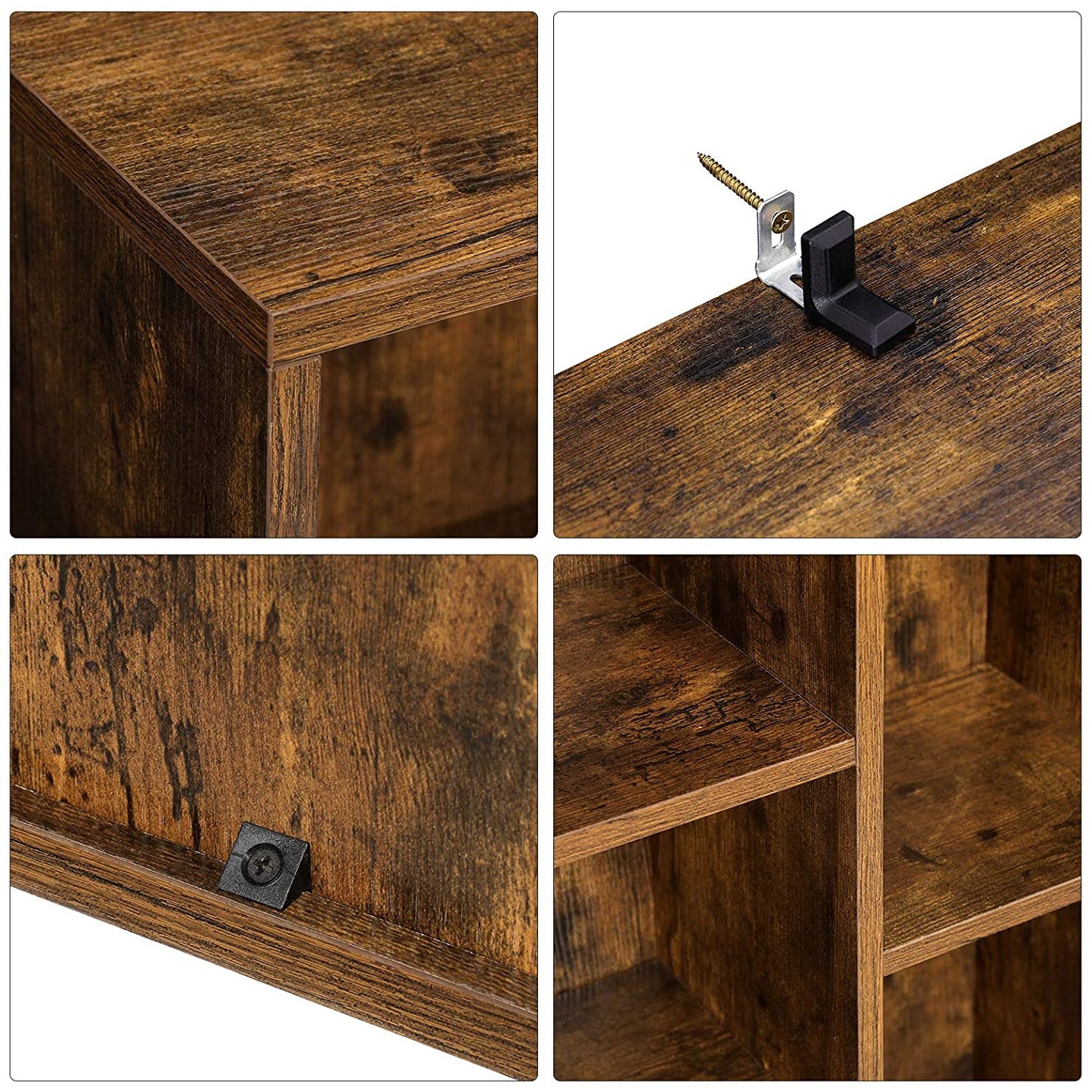 Nancy's Gardinski Boekenkast - Opbergkast met 5 Vakken - Kasten - Hout - Bruin - ± 50 x 25 x 80 cm