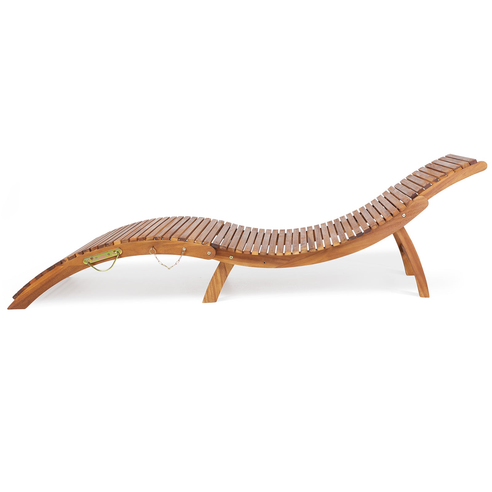 Chaise longue pliable Nancy's Pembroke - Banc balançoire - Mobilier de jardin - Bois dur d'acacia - 190 x 60 x 51 cm