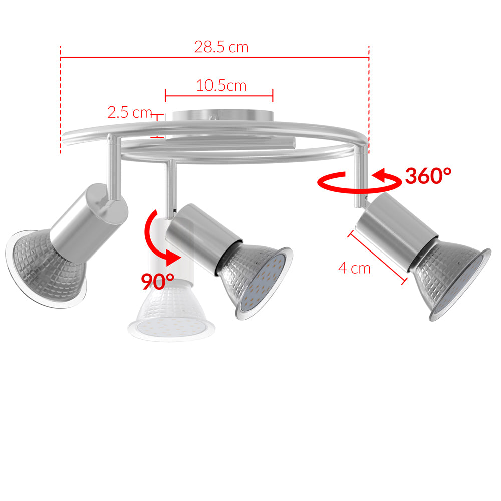 Nancy's Mountainside LED Plafondlamp - Hanglamp - Plafondverlichting - Lampen - Spots - 3-Vlams - 300 x 125 mm